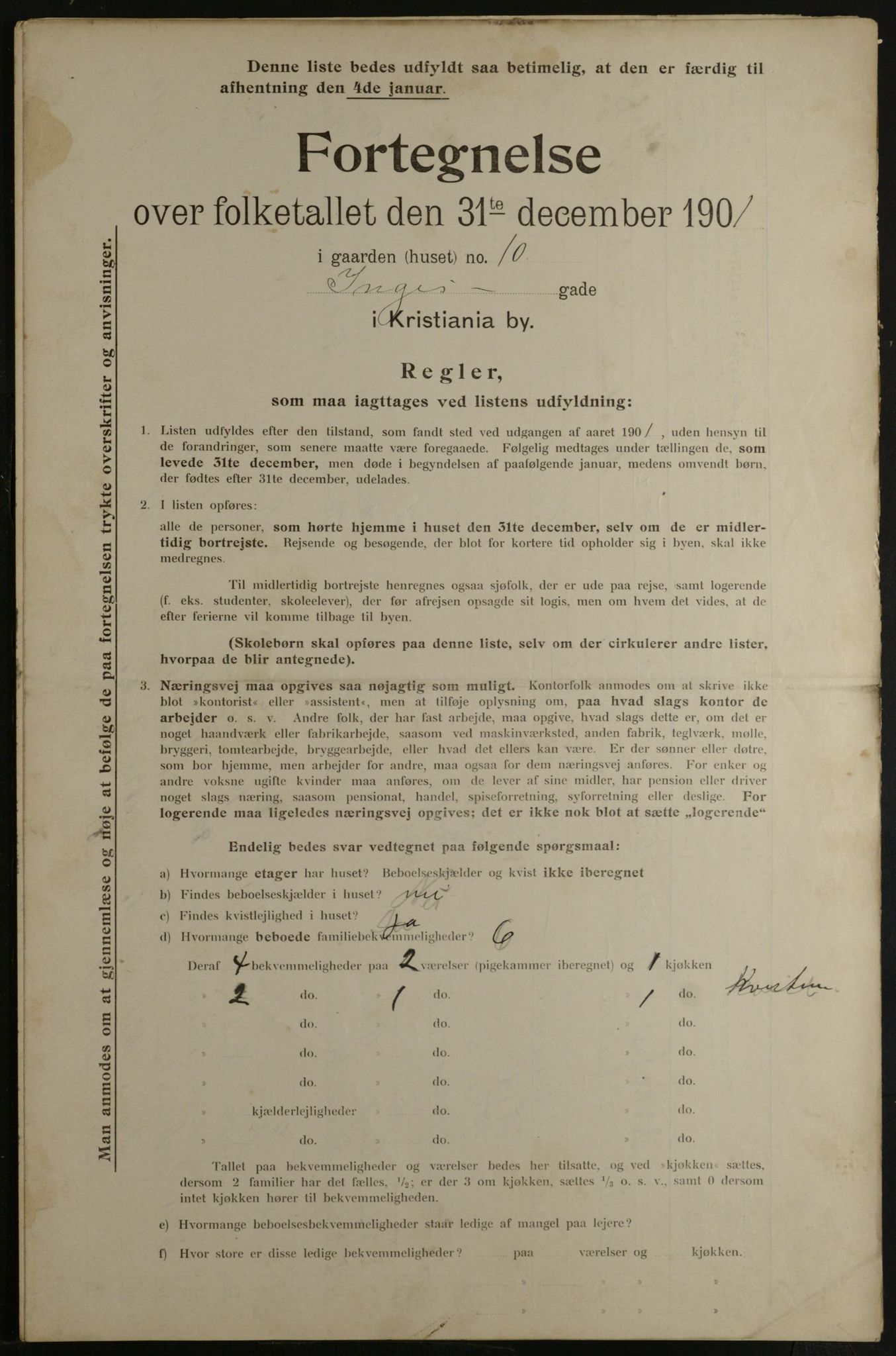 OBA, Kommunal folketelling 31.12.1901 for Kristiania kjøpstad, 1901, s. 6913