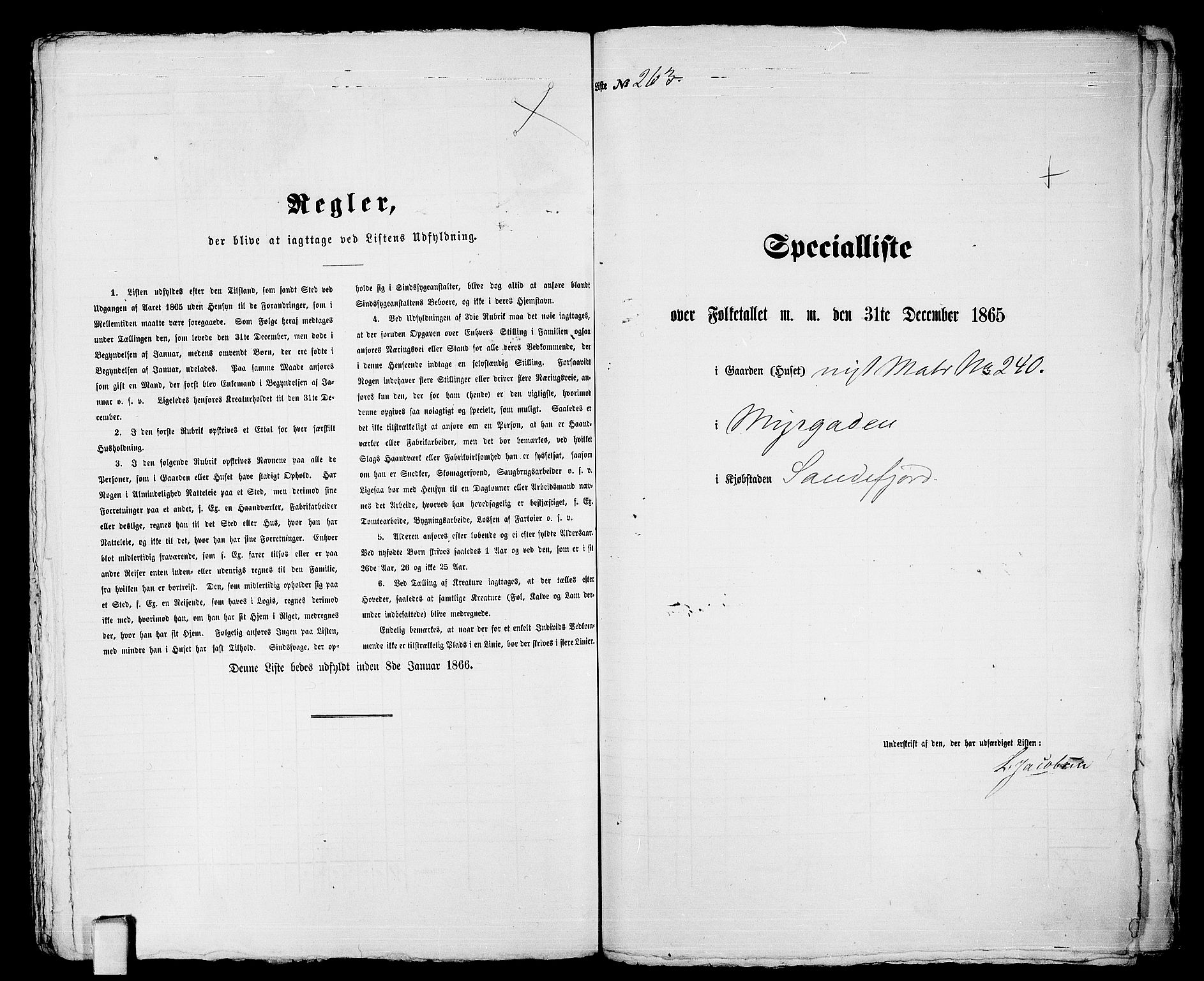 RA, Folketelling 1865 for 0706B Sandeherred prestegjeld, Sandefjord kjøpstad, 1865, s. 536