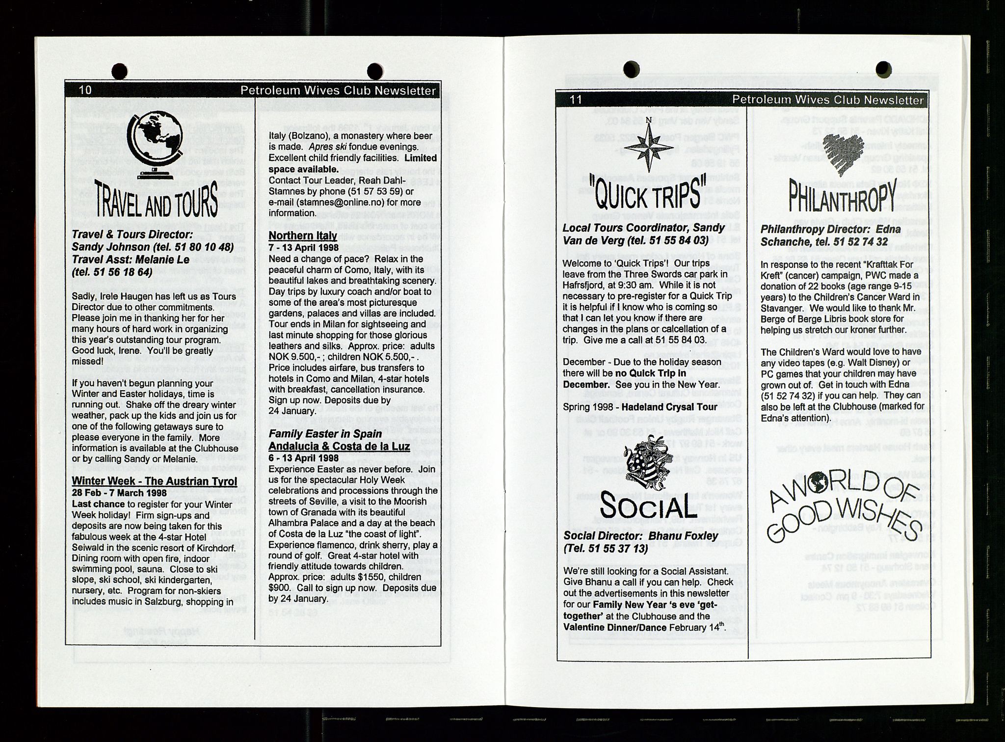 PA 1547 - Petroleum Wives Club, AV/SAST-A-101974/X/Xa/L0004: Newsletter, 1995-1997