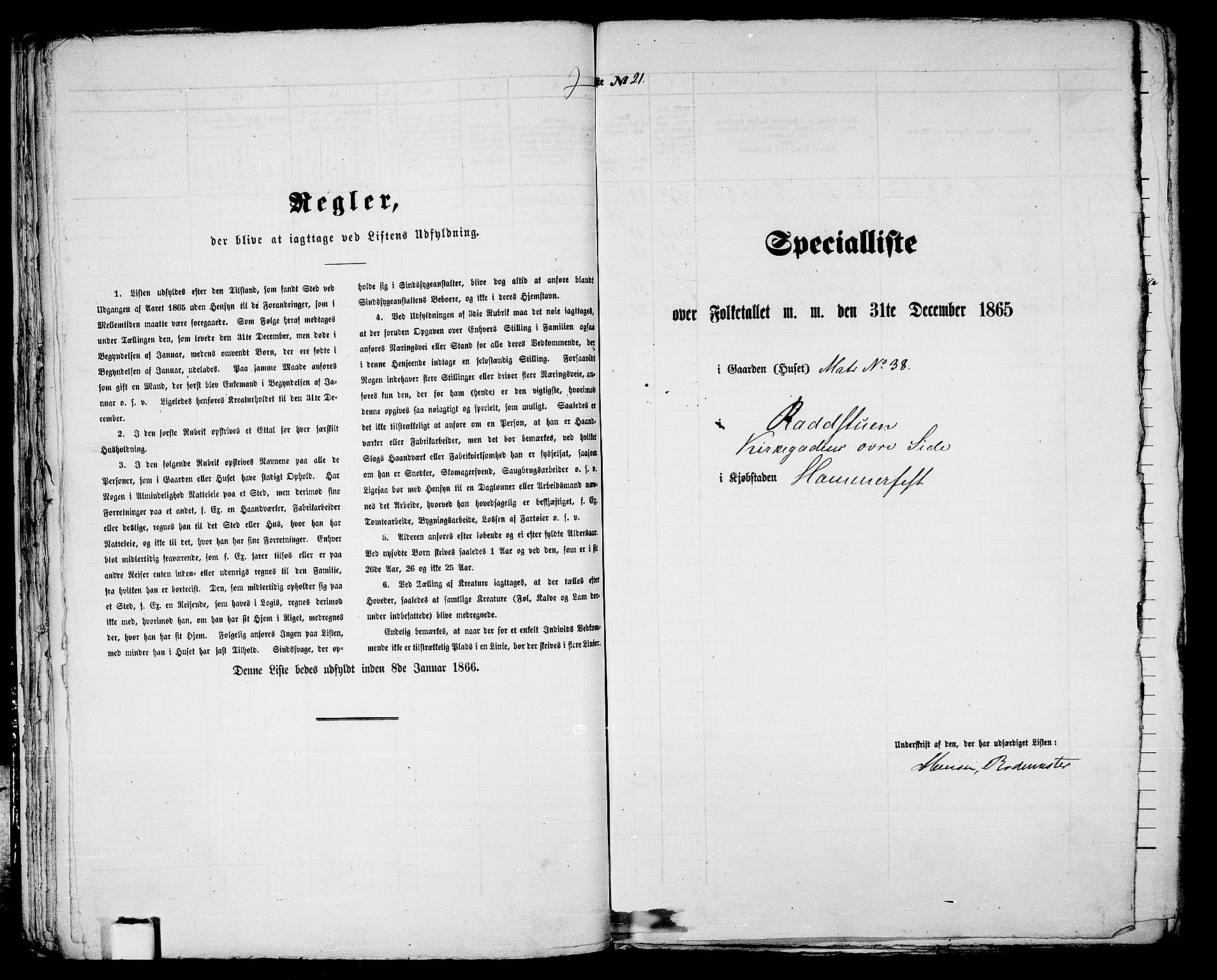 RA, Folketelling 1865 for 2001B Hammerfest prestegjeld, Hammerfest kjøpstad, 1865, s. 48