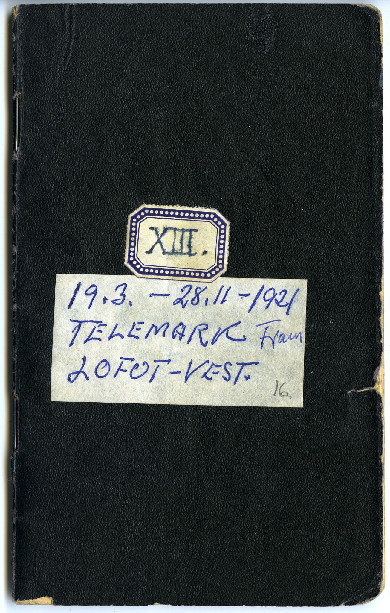 Gerhard Kjølås-arkivet, FMFB/A-1081/F/L0016: Bok XIII, 1921