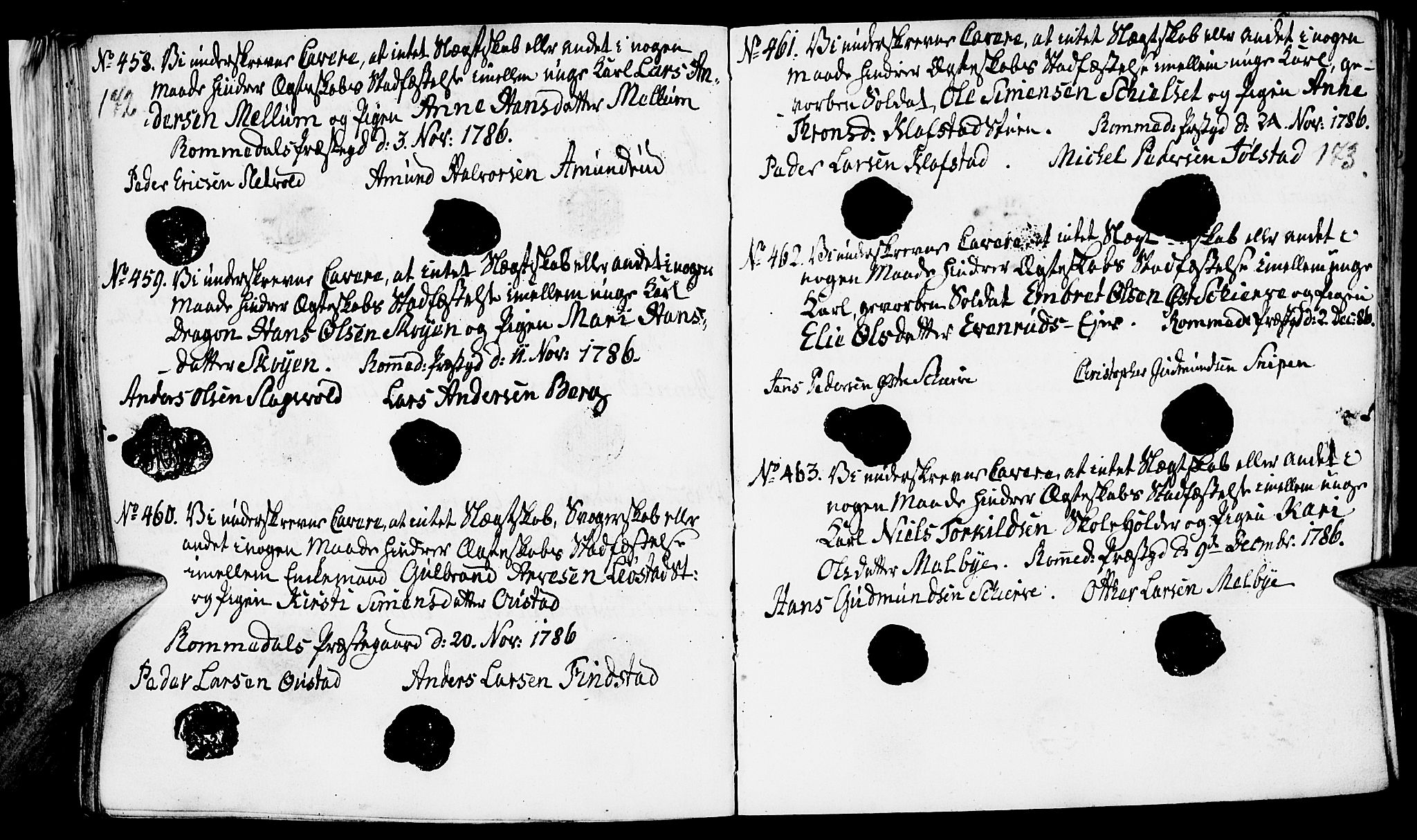 Romedal prestekontor, AV/SAH-PREST-004/I/L0001: Forlovererklæringer nr. 1, 1762-1802, s. 172-173