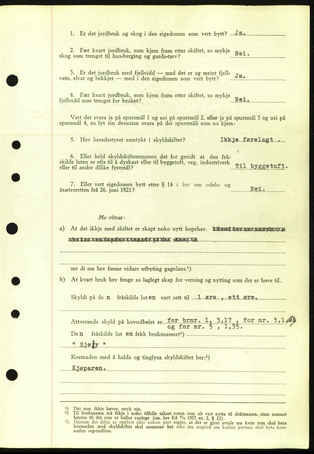 Nordre Sunnmøre sorenskriveri, AV/SAT-A-0006/1/2/2C/2Ca: Pantebok nr. A20a, 1945-1945, Dagboknr: 931/1945