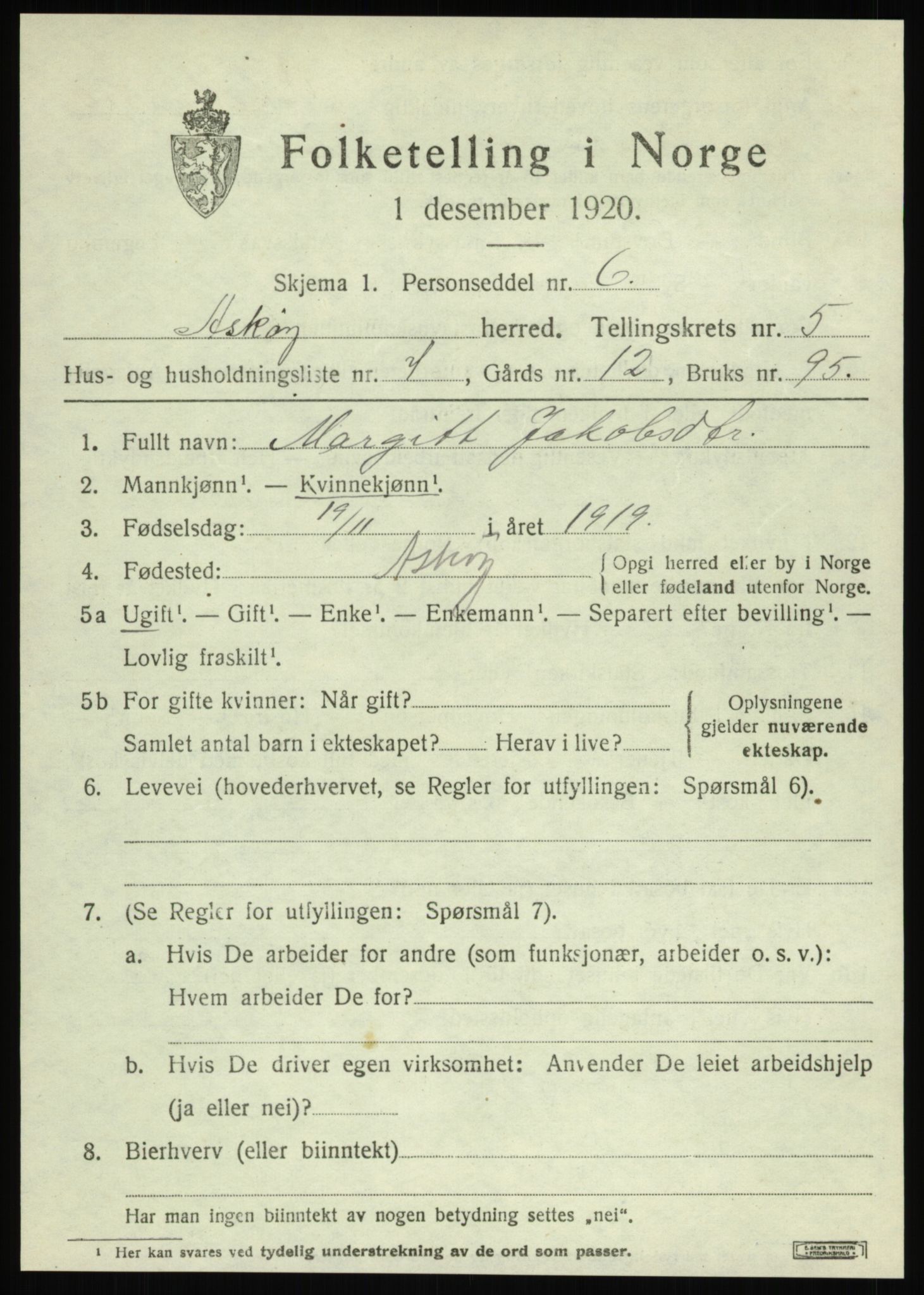 SAB, Folketelling 1920 for 1247 Askøy herred, 1920, s. 8838