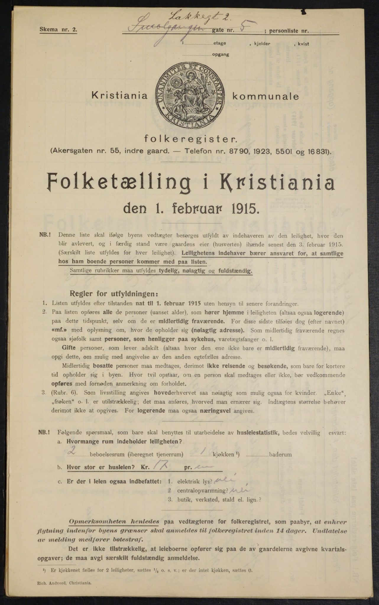 OBA, Kommunal folketelling 1.2.1915 for Kristiania, 1915, s. 54806