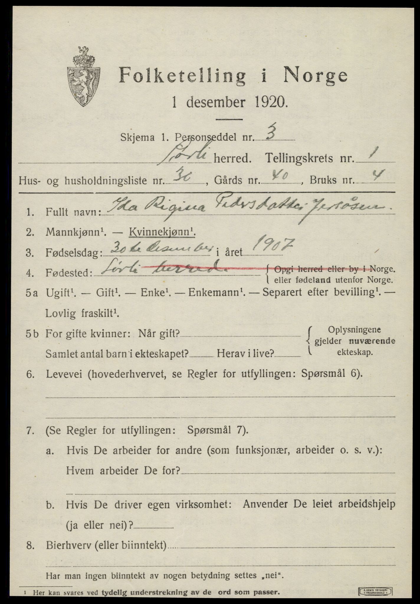 SAT, Folketelling 1920 for 1737 Sørli herred, 1920, s. 689