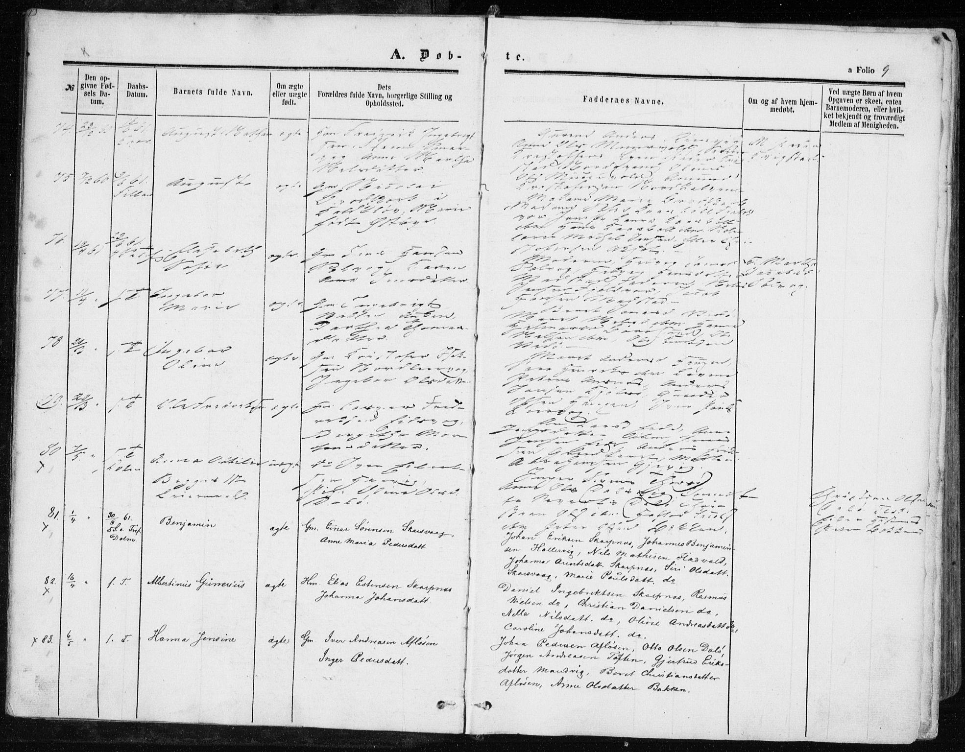 Ministerialprotokoller, klokkerbøker og fødselsregistre - Sør-Trøndelag, SAT/A-1456/634/L0531: Ministerialbok nr. 634A07, 1861-1870, s. 9