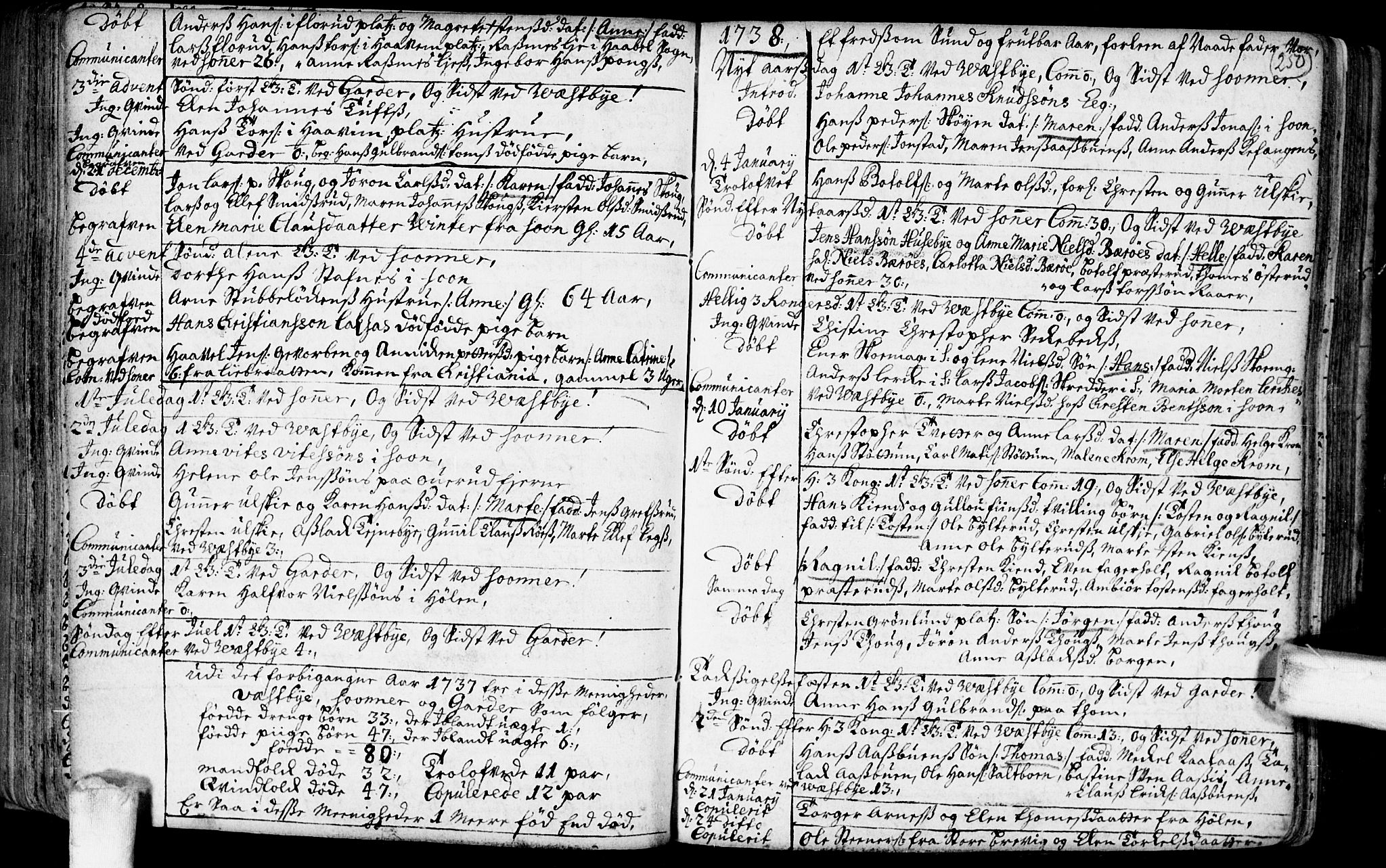 Vestby prestekontor Kirkebøker, AV/SAO-A-10893/F/Fa/L0001.b: Ministerialbok nr. I 1B, 1714-1759, s. 250