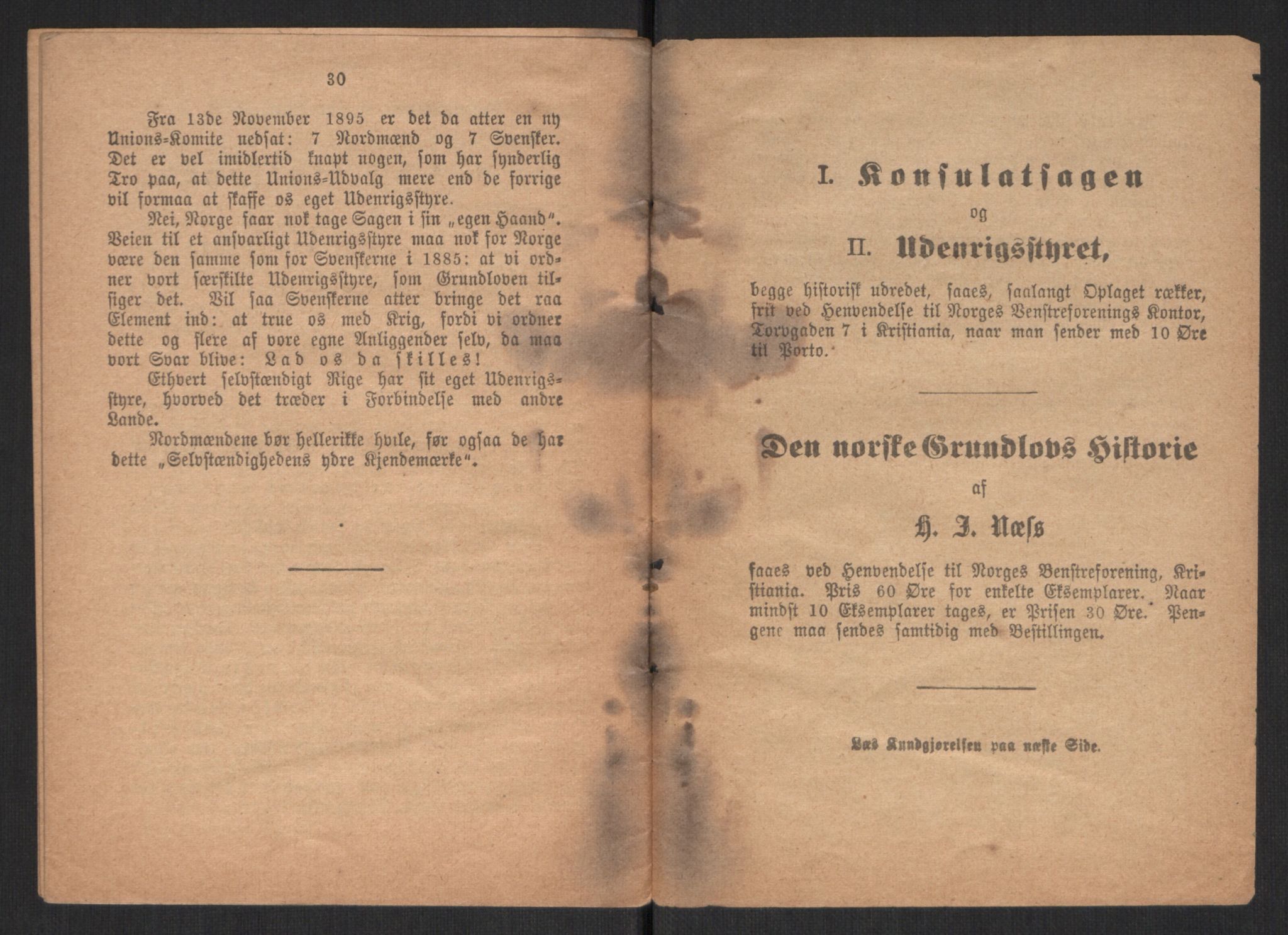 Venstres Hovedorganisasjon, RA/PA-0876/X/L0001: De eldste skrifter, 1860-1936, s. 729