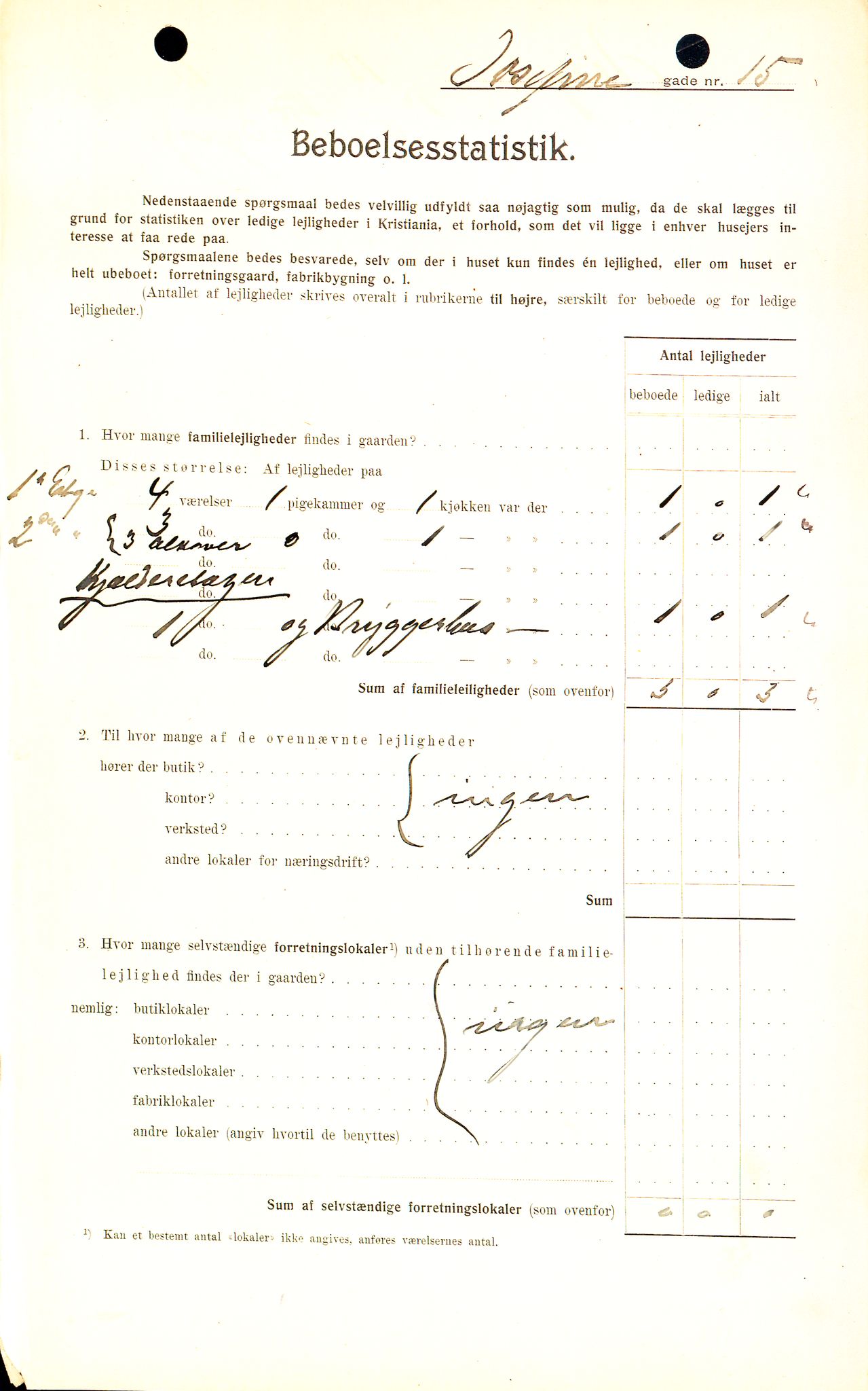 OBA, Kommunal folketelling 1.2.1908 for Kristiania kjøpstad, 1908, s. 42373