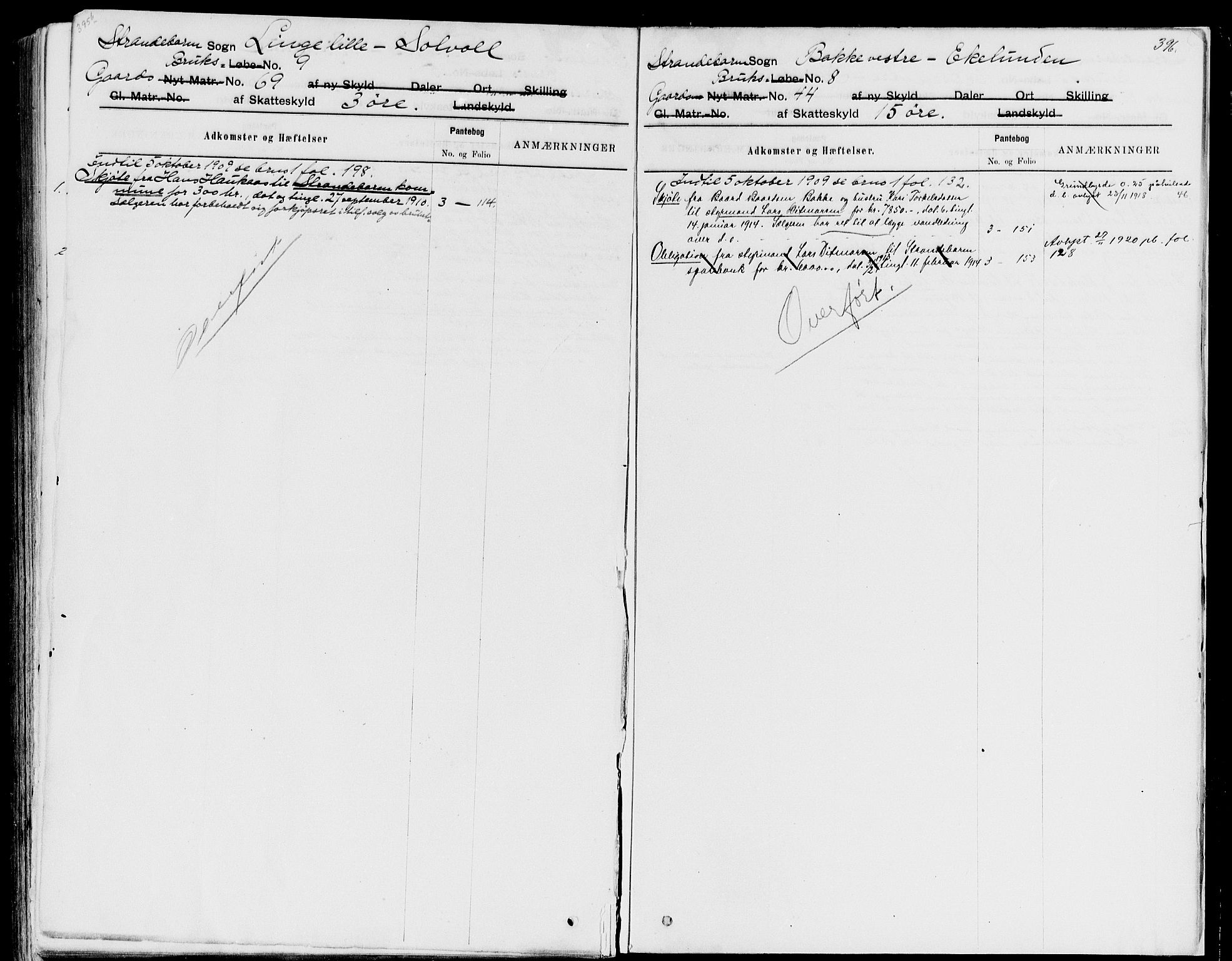 Sunnhordland sorenskrivar, SAB/A-2401/1/G/Ga/Gad/L0004: Panteregister nr. II.A.d.4, 1866-1940, s. 396