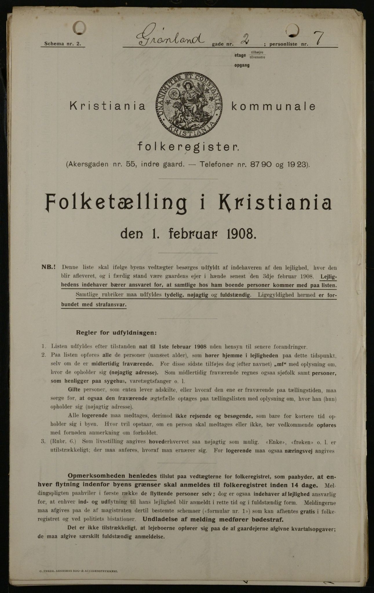 OBA, Kommunal folketelling 1.2.1908 for Kristiania kjøpstad, 1908, s. 28061