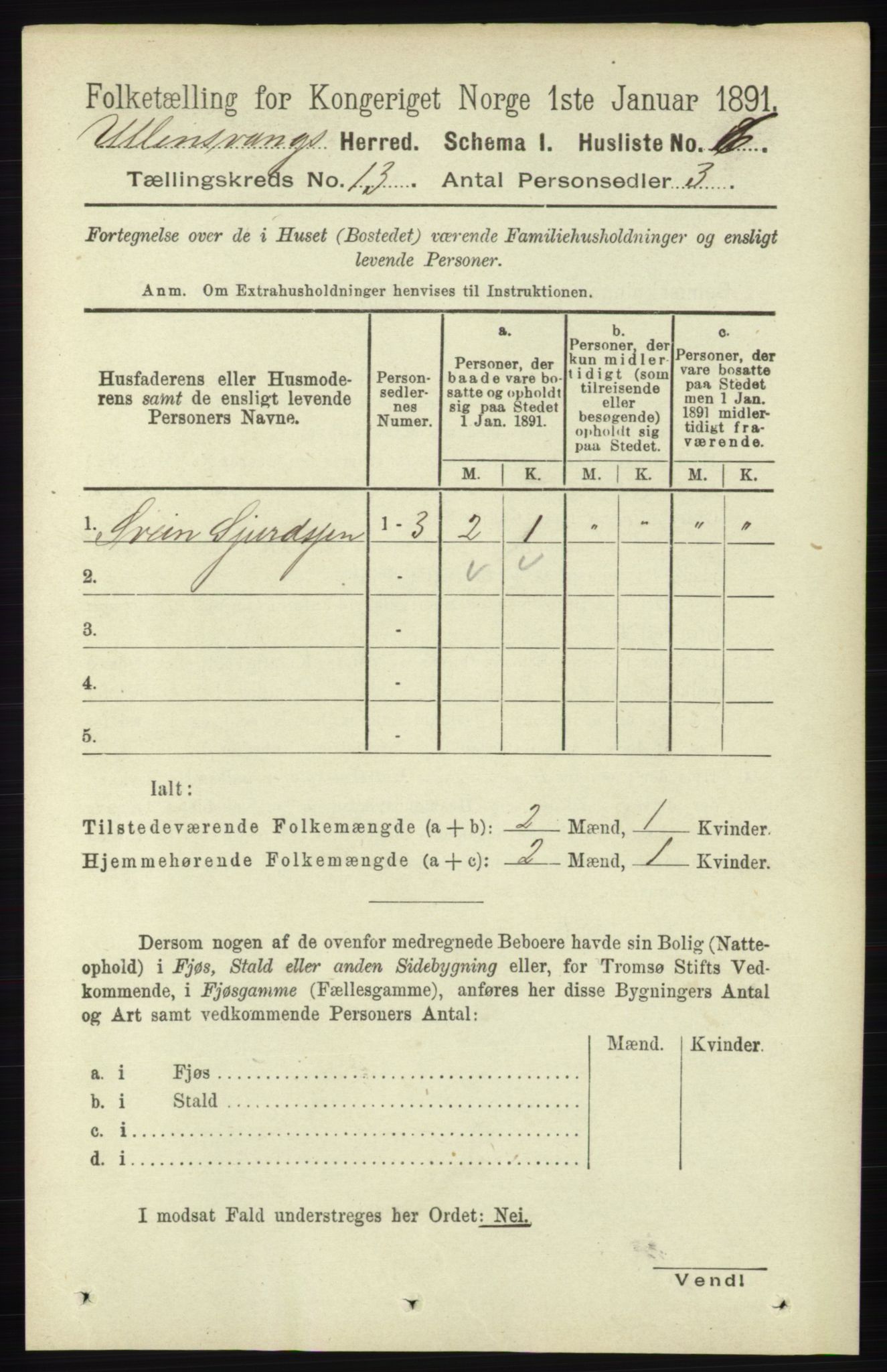 RA, Folketelling 1891 for 1230 Ullensvang herred, 1891, s. 5027