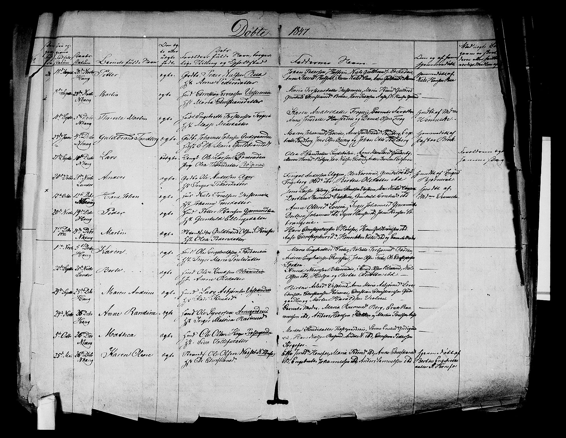 Norderhov kirkebøker, AV/SAKO-A-237/F/Fa/L0011: Ministerialbok nr. 11, 1847-1856, s. 2