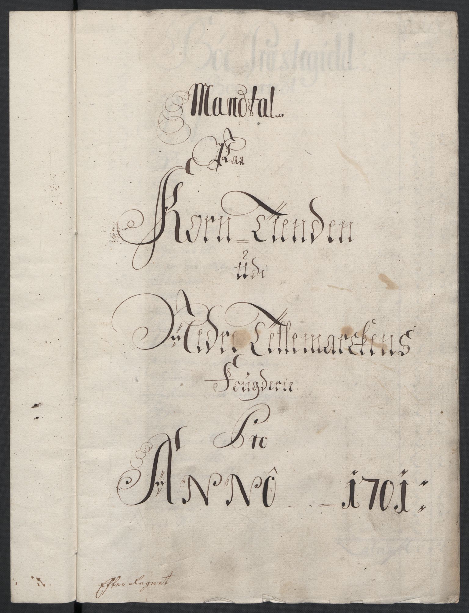 Rentekammeret inntil 1814, Reviderte regnskaper, Fogderegnskap, RA/EA-4092/R36/L2105: Fogderegnskap Øvre og Nedre Telemark og Bamble, 1701, s. 27