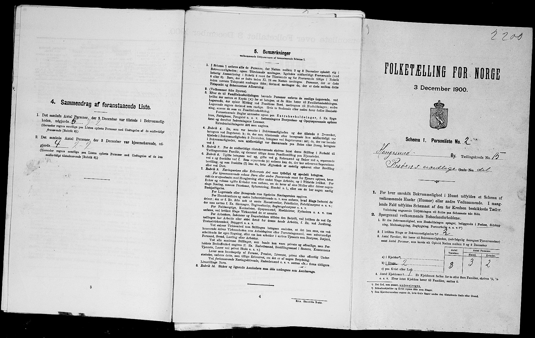 SAST, Folketelling 1900 for 1106 Haugesund kjøpstad, 1900, s. 2428