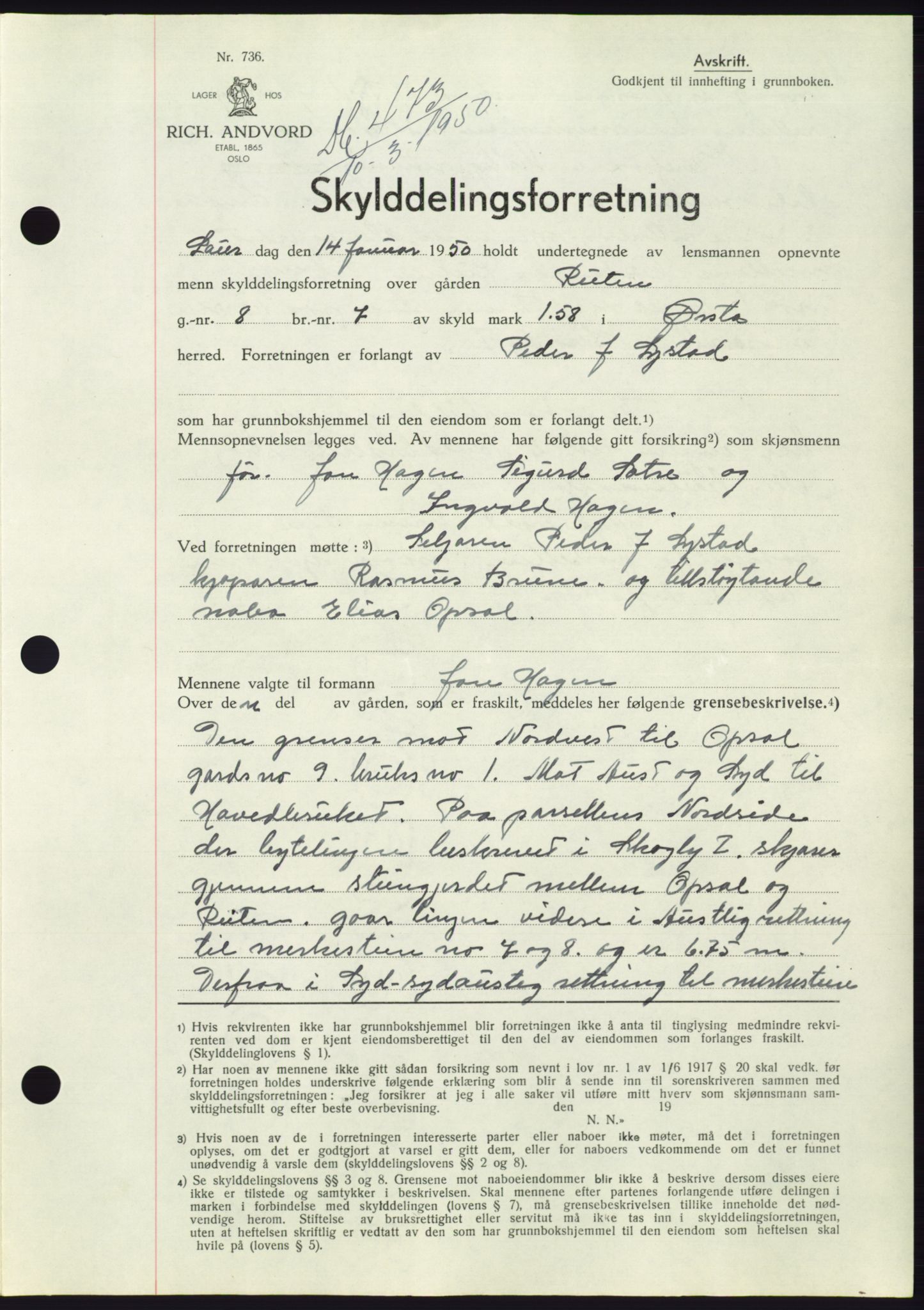 Søre Sunnmøre sorenskriveri, SAT/A-4122/1/2/2C/L0086: Pantebok nr. 12A, 1949-1950, Dagboknr: 473/1950