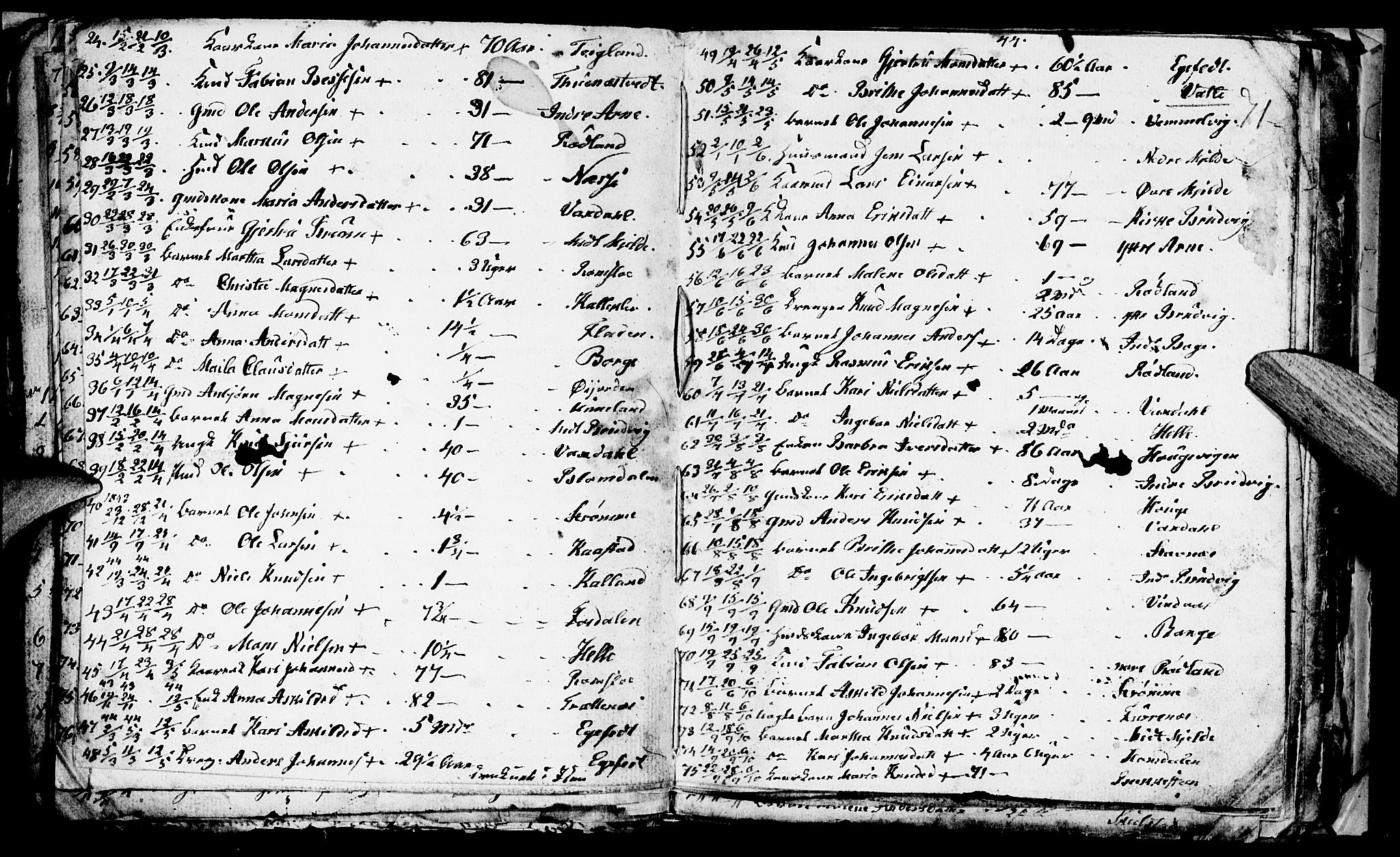 Haus sokneprestembete, AV/SAB-A-75601/H/Hab: Klokkerbok nr. A 1, 1830-1855, s. 71