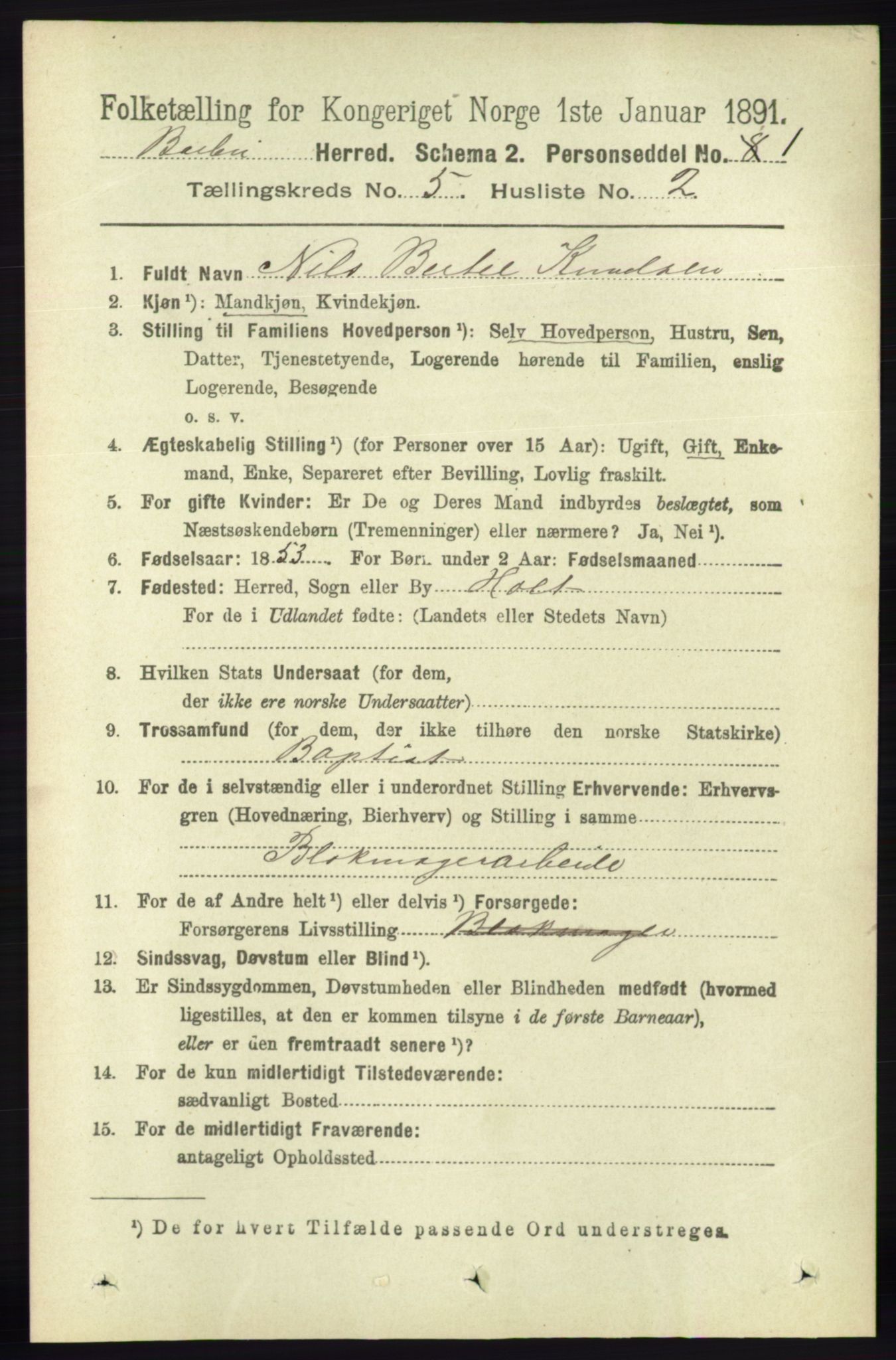 RA, Folketelling 1891 for 0990 Barbu herred, 1891, s. 3552