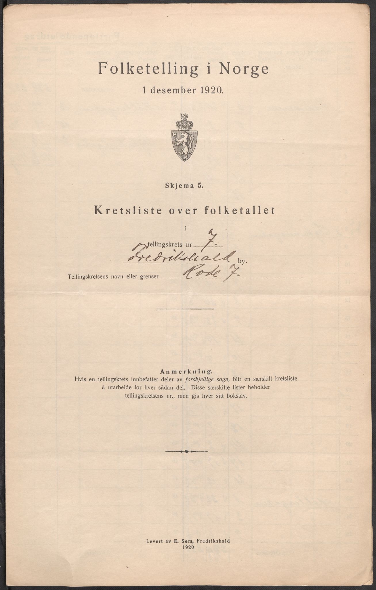SAO, Folketelling 1920 for 0101 Fredrikshald kjøpstad, 1920, s. 24