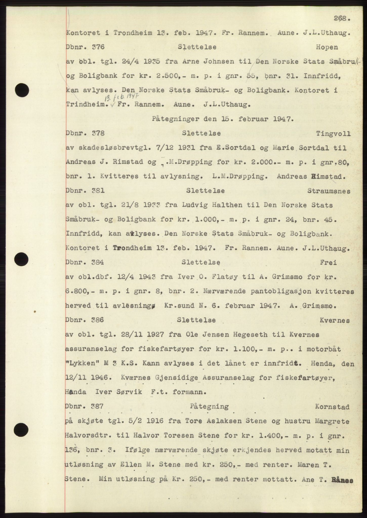 Nordmøre sorenskriveri, SAT/A-4132/1/2/2Ca: Pantebok nr. C82b, 1946-1951, Dagboknr: 376/1947