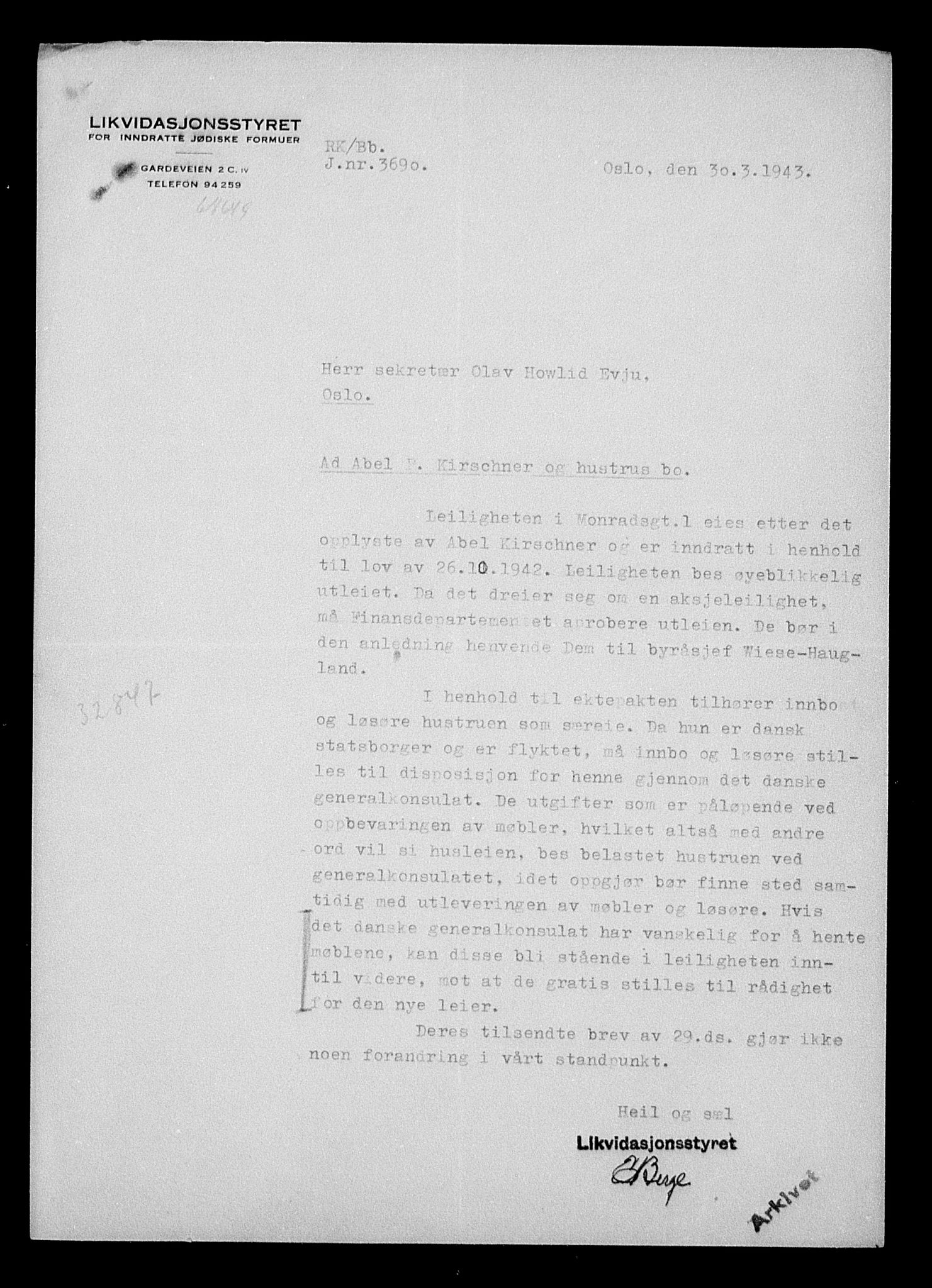 Justisdepartementet, Tilbakeføringskontoret for inndratte formuer, AV/RA-S-1564/H/Hc/Hcc/L0951: --, 1945-1947, s. 469