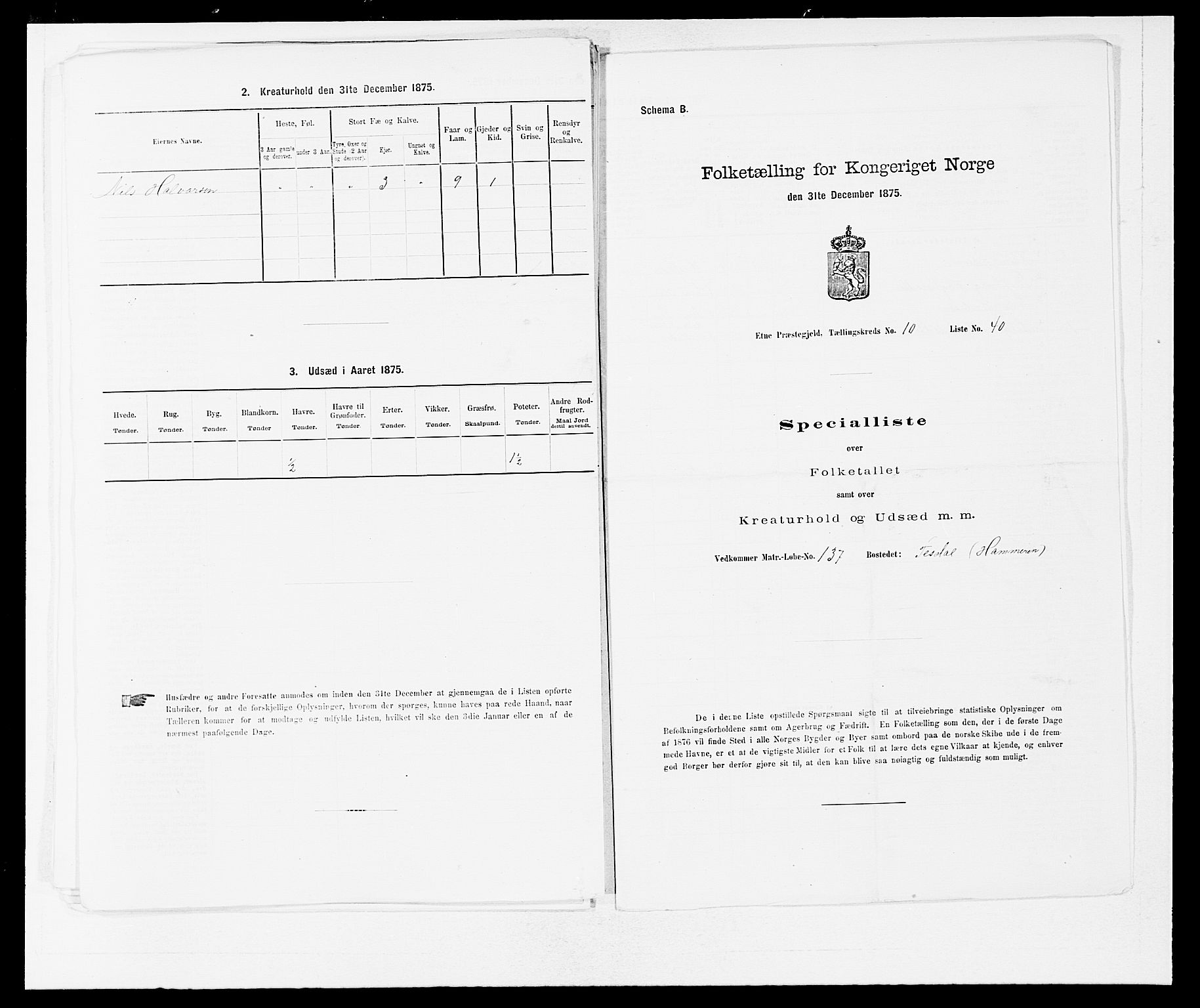 SAB, Folketelling 1875 for 1211P Etne prestegjeld, 1875, s. 711