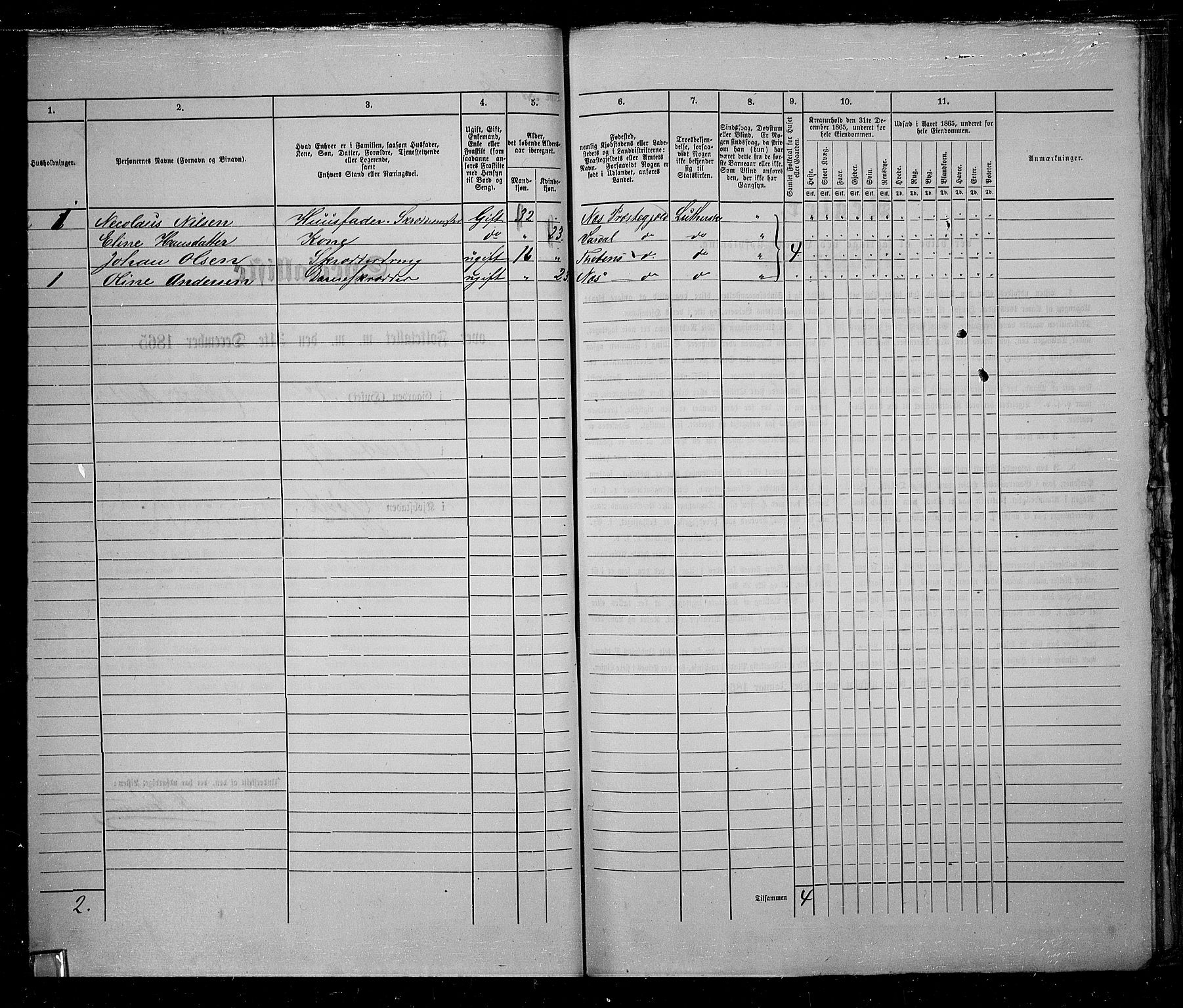 RA, Folketelling 1865 for 0502B Vardal prestegjeld, Gjøvik kjøpstad, 1865, s. 42