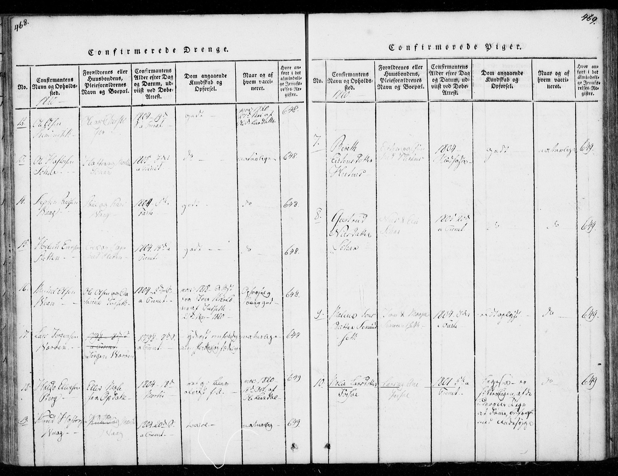 Ministerialprotokoller, klokkerbøker og fødselsregistre - Møre og Romsdal, AV/SAT-A-1454/578/L0903: Ministerialbok nr. 578A02, 1819-1838, s. 468-469