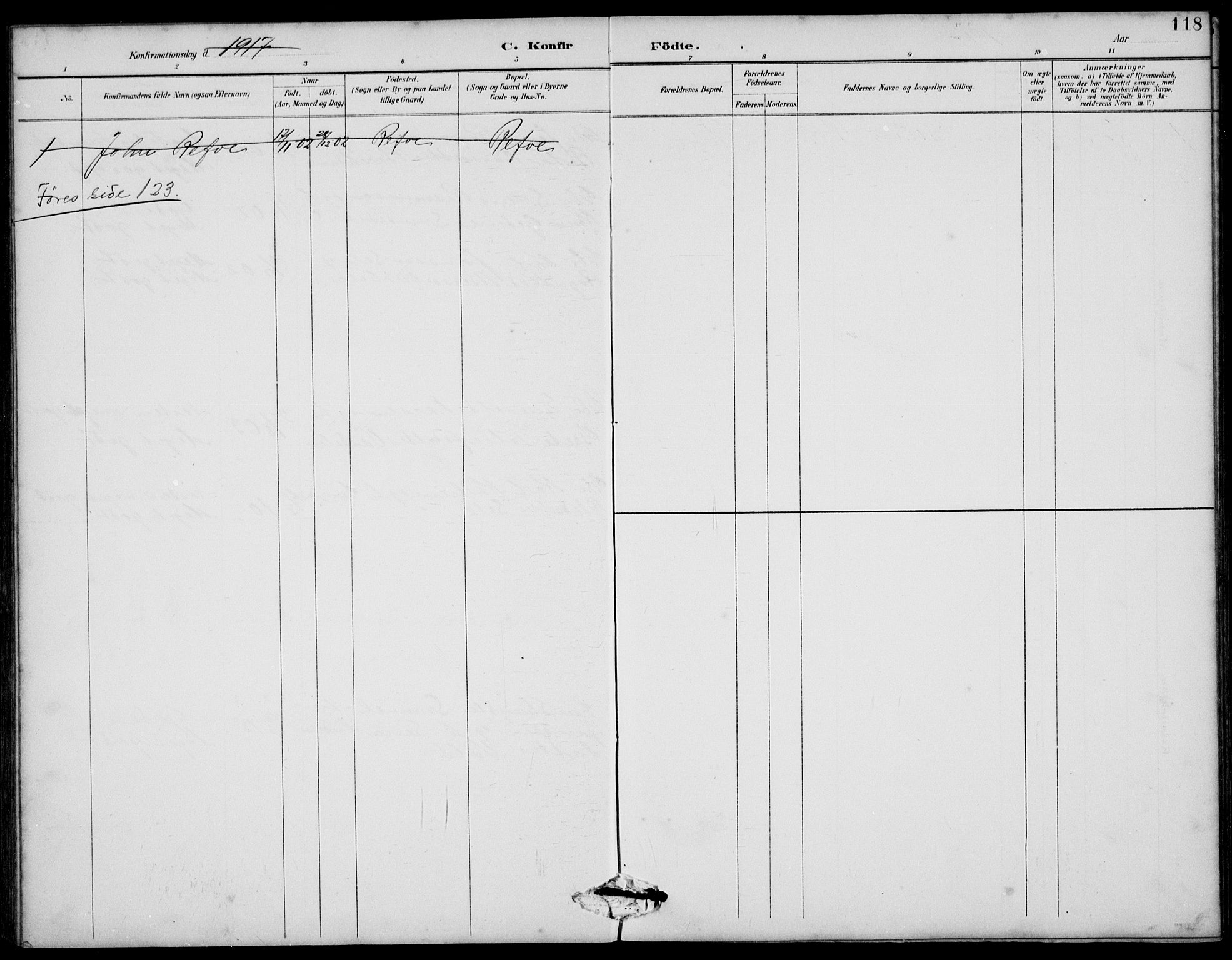 Klepp sokneprestkontor, SAST/A-101803/001/3/30BB/L0006: Klokkerbok nr. B 6, 1889-1936, s. 118