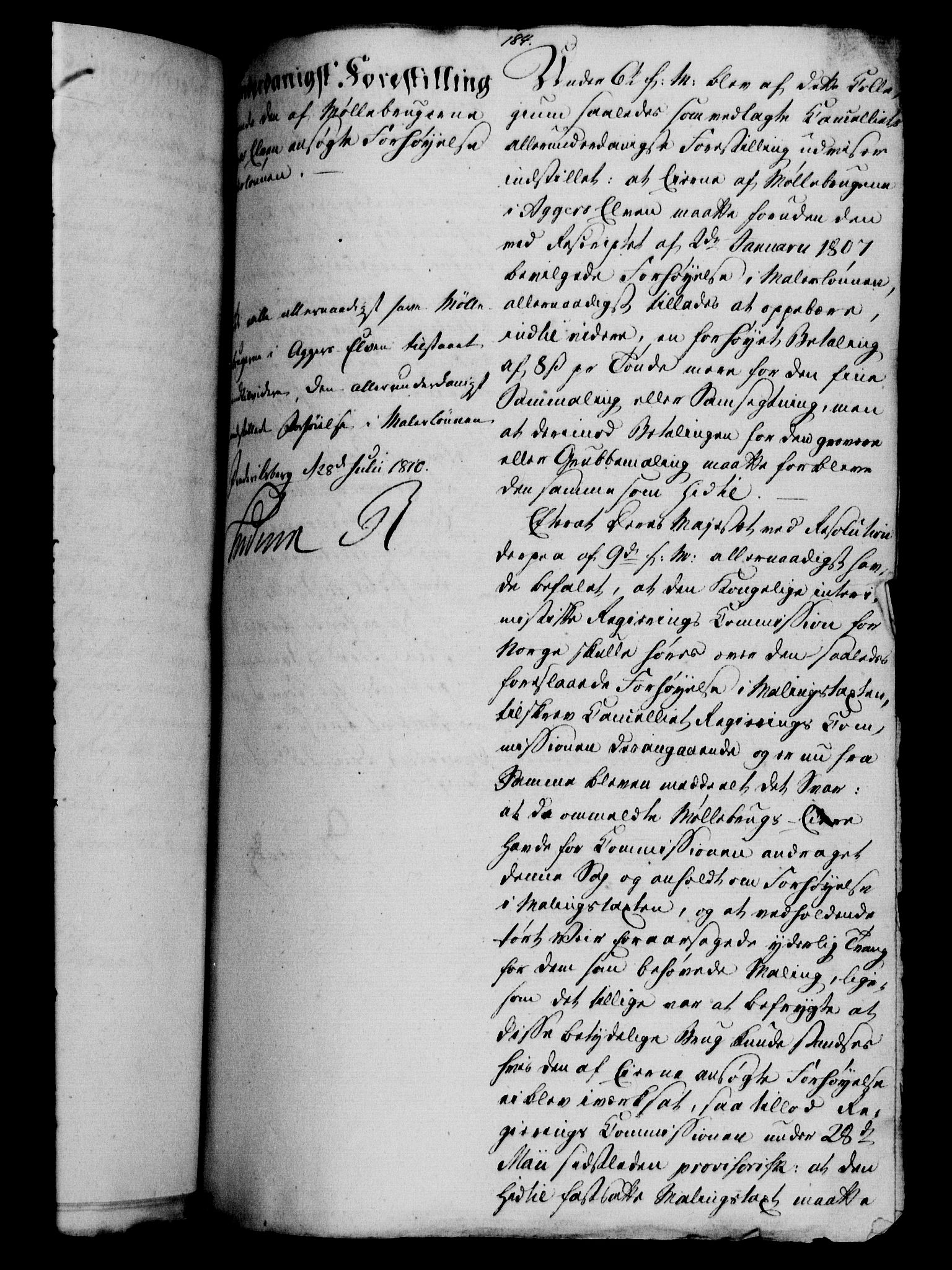 Danske Kanselli 1800-1814, AV/RA-EA-3024/H/Hf/Hfa/Hfab/L0011: Forestillinger, 1810, s. 209a