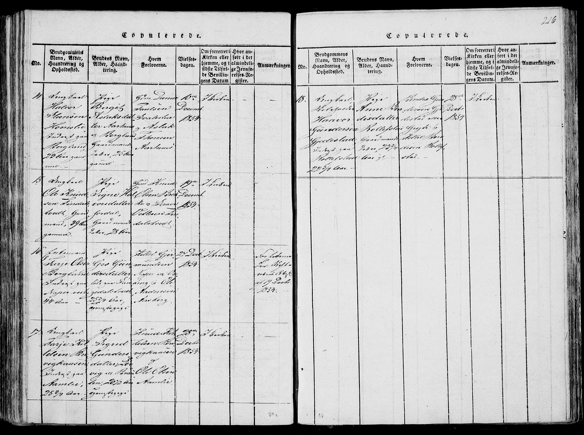 Fyresdal kirkebøker, AV/SAKO-A-263/F/Fa/L0004: Ministerialbok nr. I 4, 1815-1854, s. 216