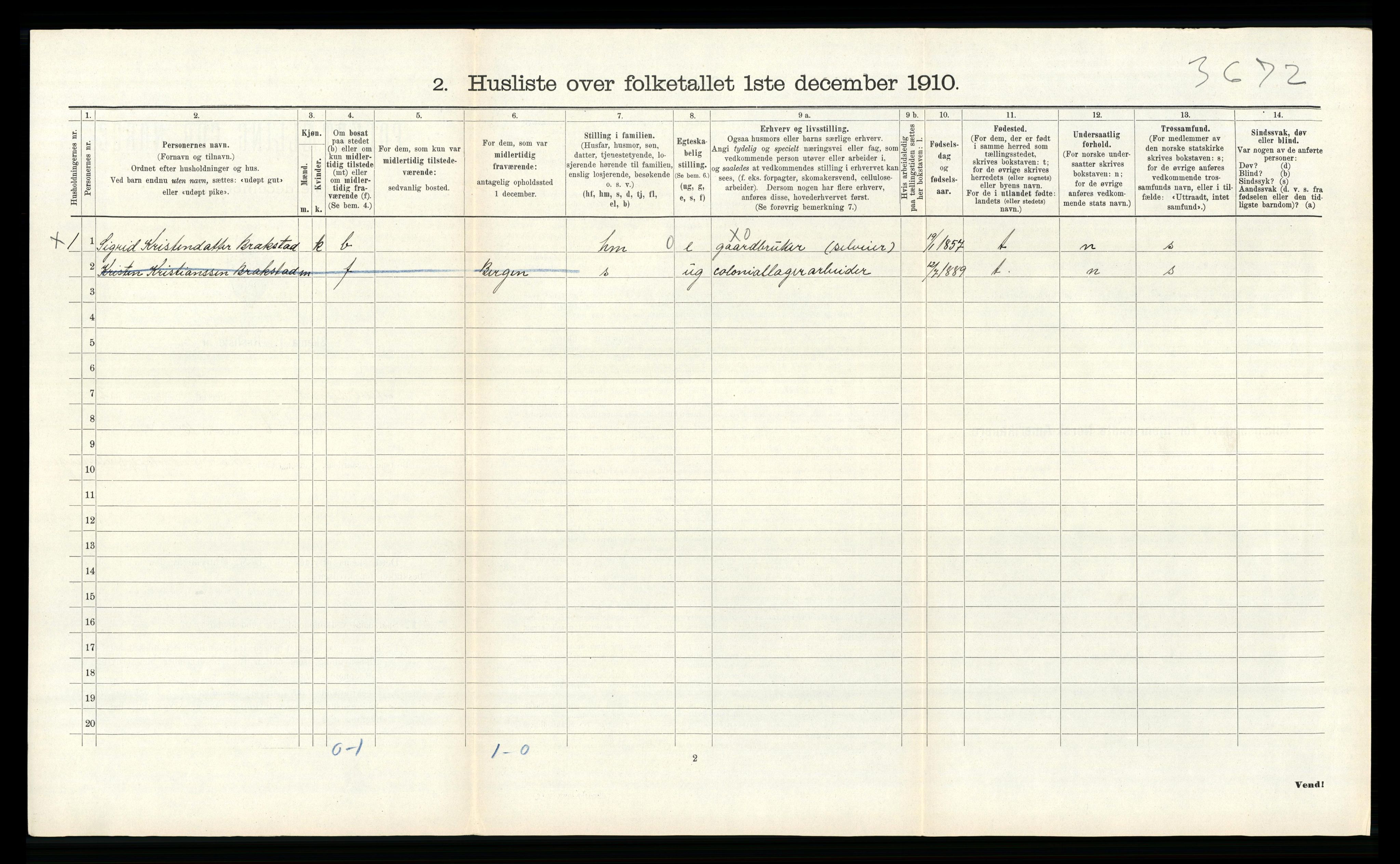 RA, Folketelling 1910 for 1257 Alversund herred, 1910, s. 161