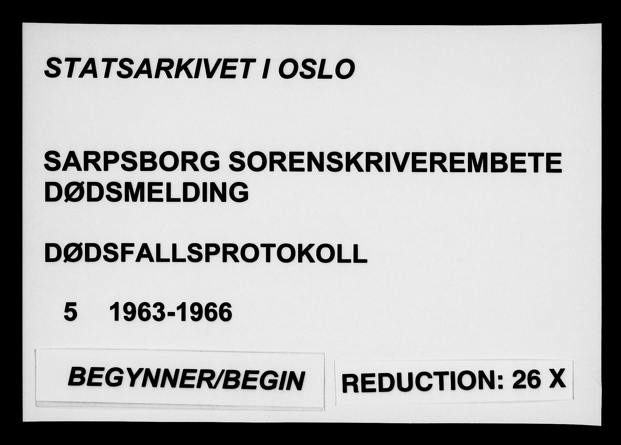 Sarpsborg sorenskriveri, AV/SAO-A-10471/H/Ha/Haa/L0005: Dødsfallsprotokoll, 1963-1966