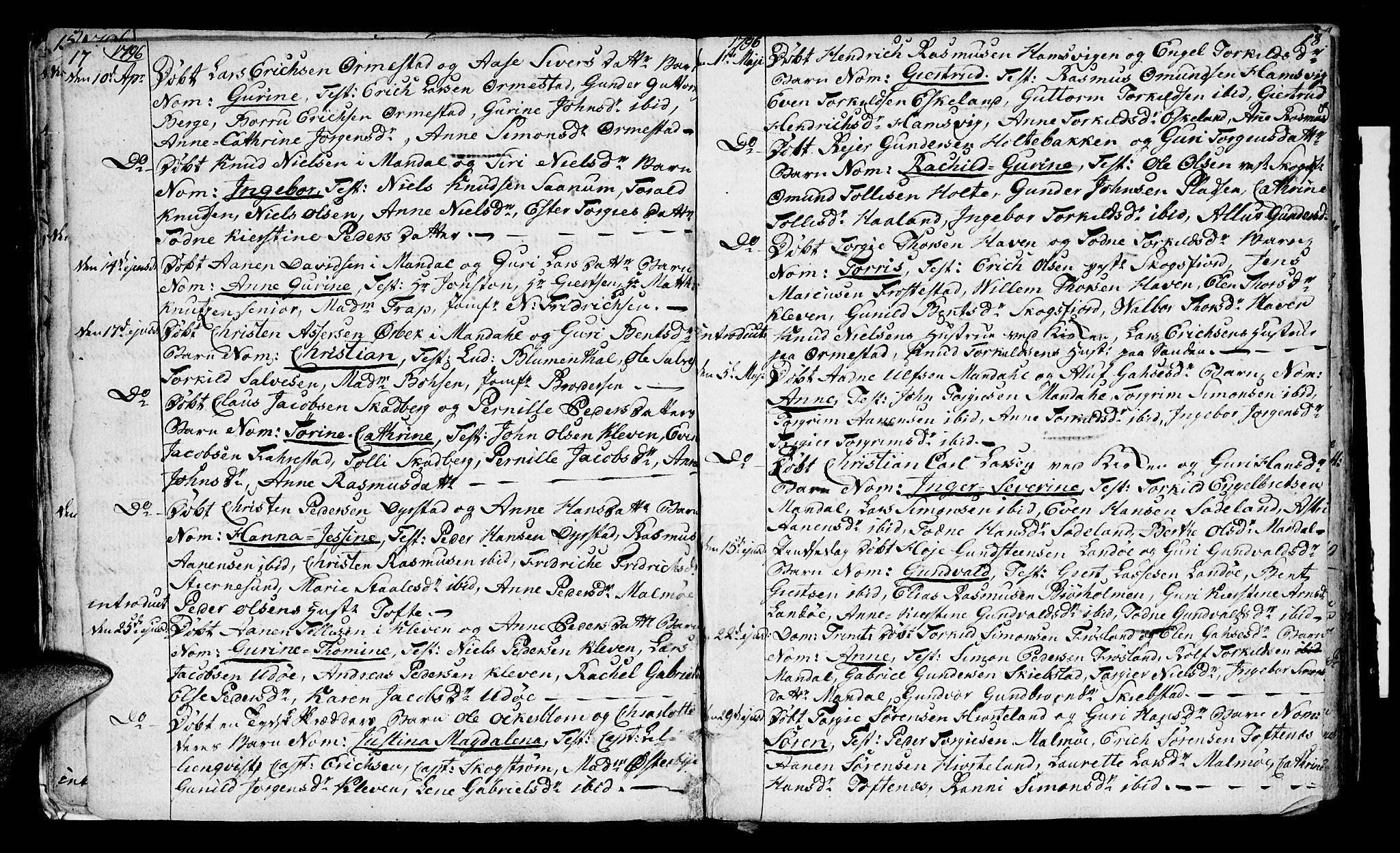 Mandal sokneprestkontor, AV/SAK-1111-0030/F/Fa/Faa/L0008: Ministerialbok nr. A 8, 1794-1817, s. 17-18