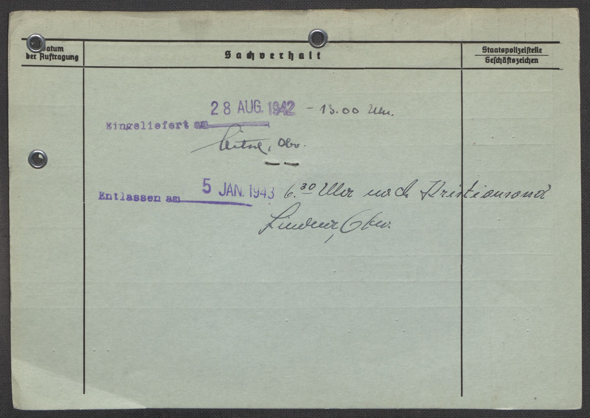 Befehlshaber der Sicherheitspolizei und des SD, AV/RA-RAFA-5969/E/Ea/Eaa/L0007: Register over norske fanger i Møllergata 19: Lundb-N, 1940-1945, s. 1331