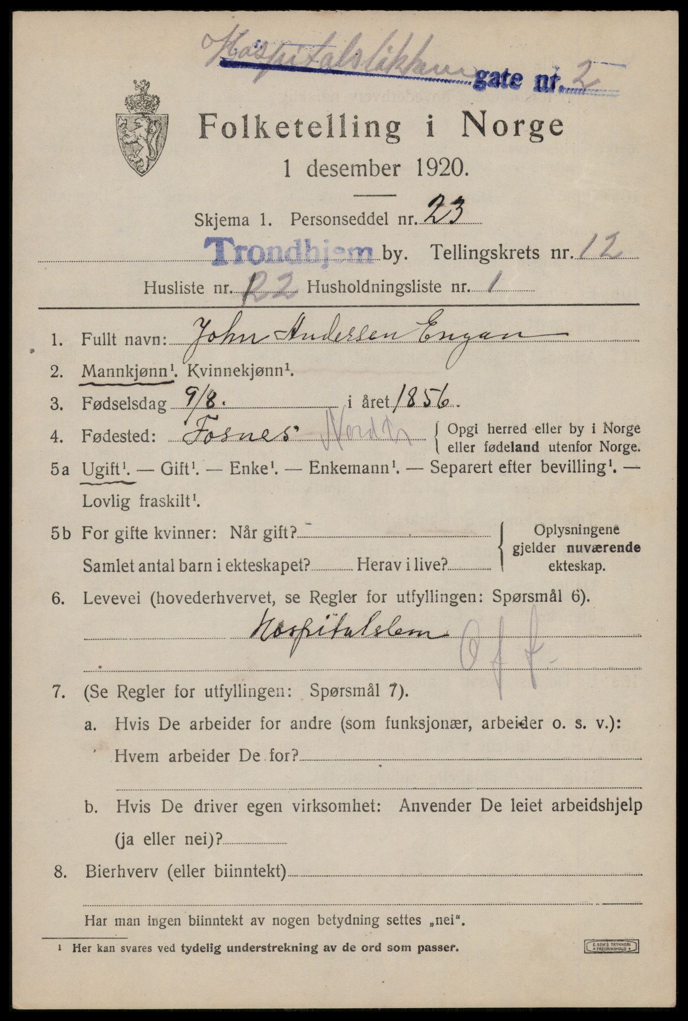 SAT, Folketelling 1920 for 1601 Trondheim kjøpstad, 1920, s. 47958