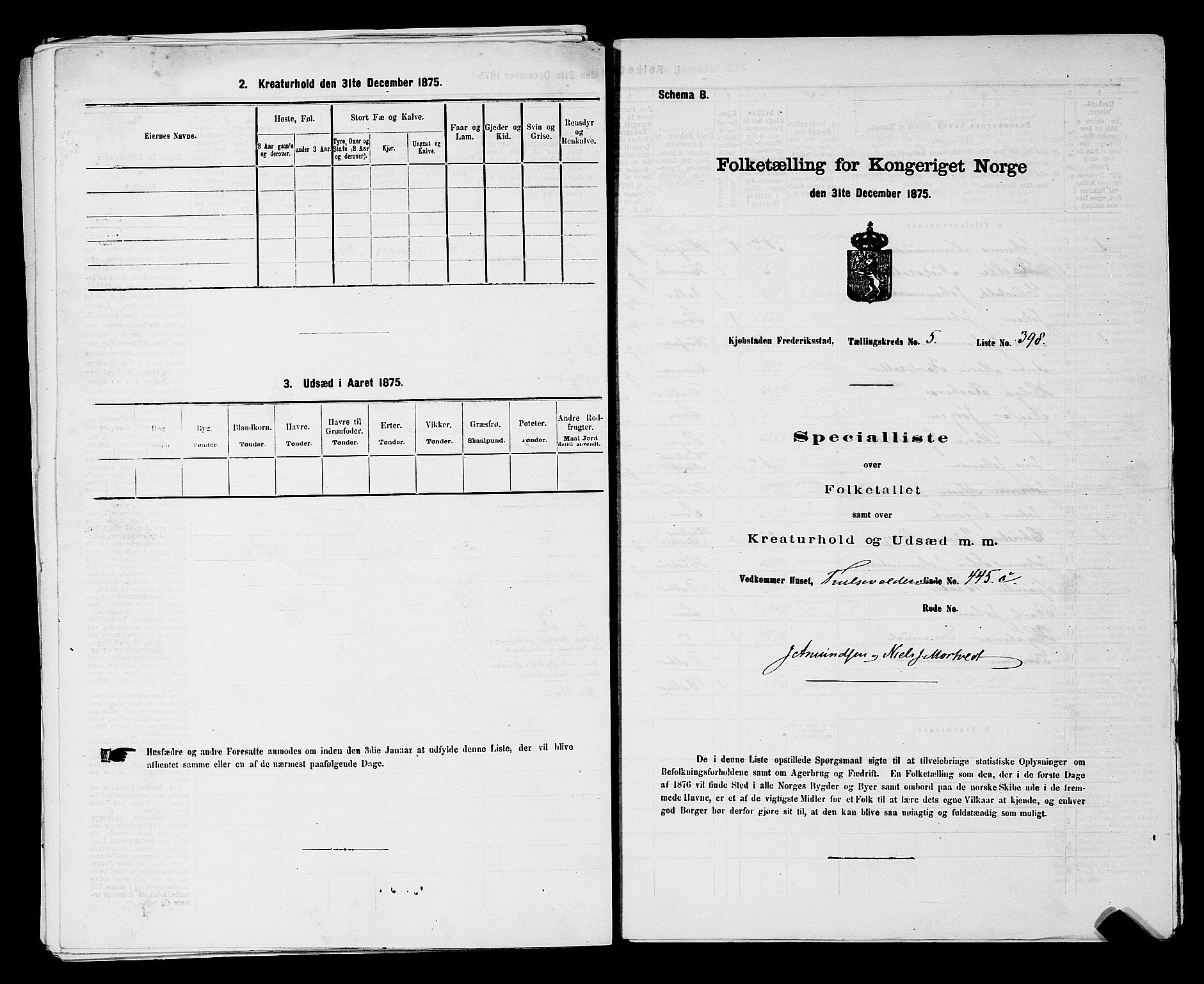 RA, Folketelling 1875 for 0103B Fredrikstad prestegjeld, Fredrikstad kjøpstad, 1875, s. 935