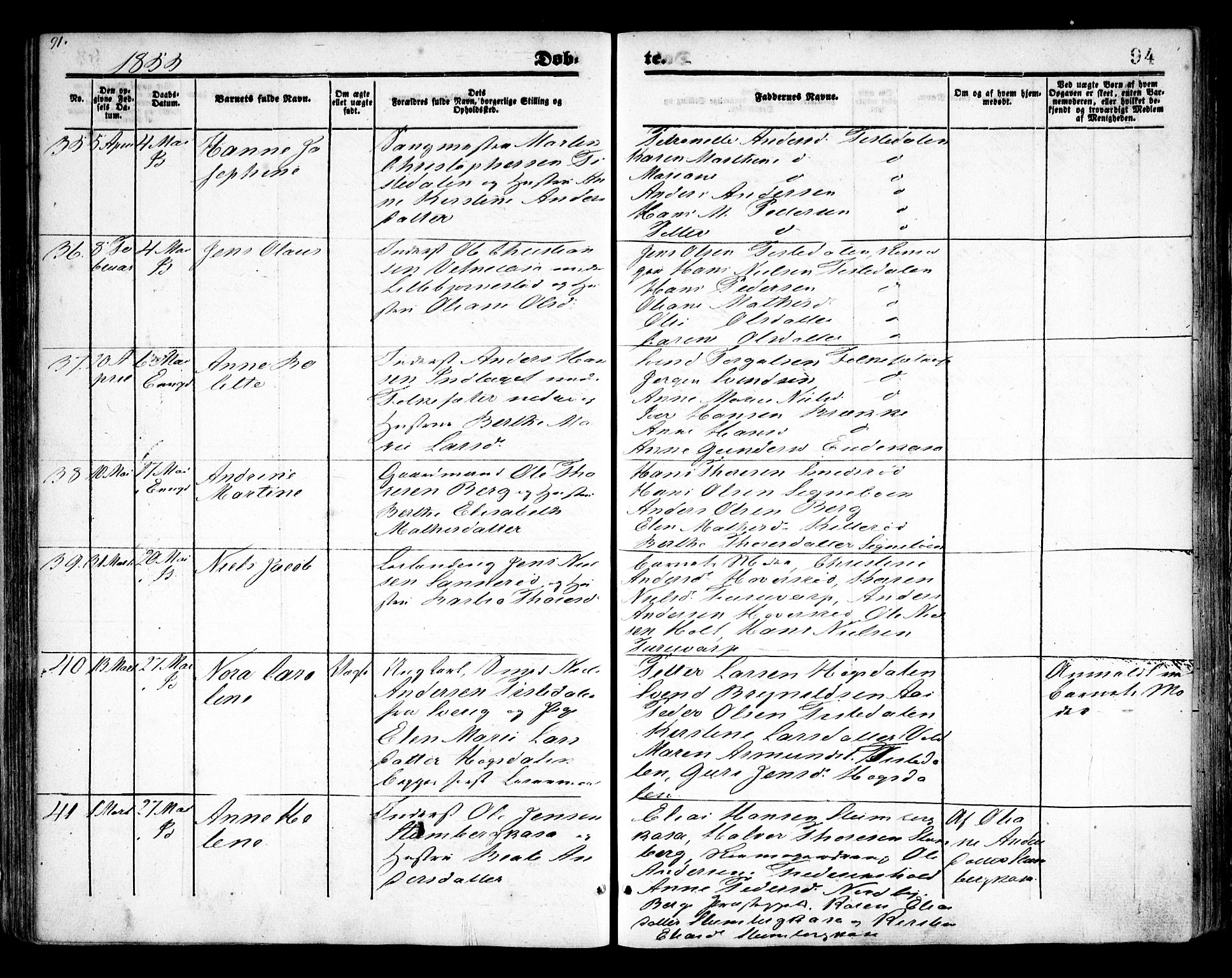 Idd prestekontor Kirkebøker, AV/SAO-A-10911/F/Fc/L0004a: Ministerialbok nr. III 4A, 1848-1860, s. 94