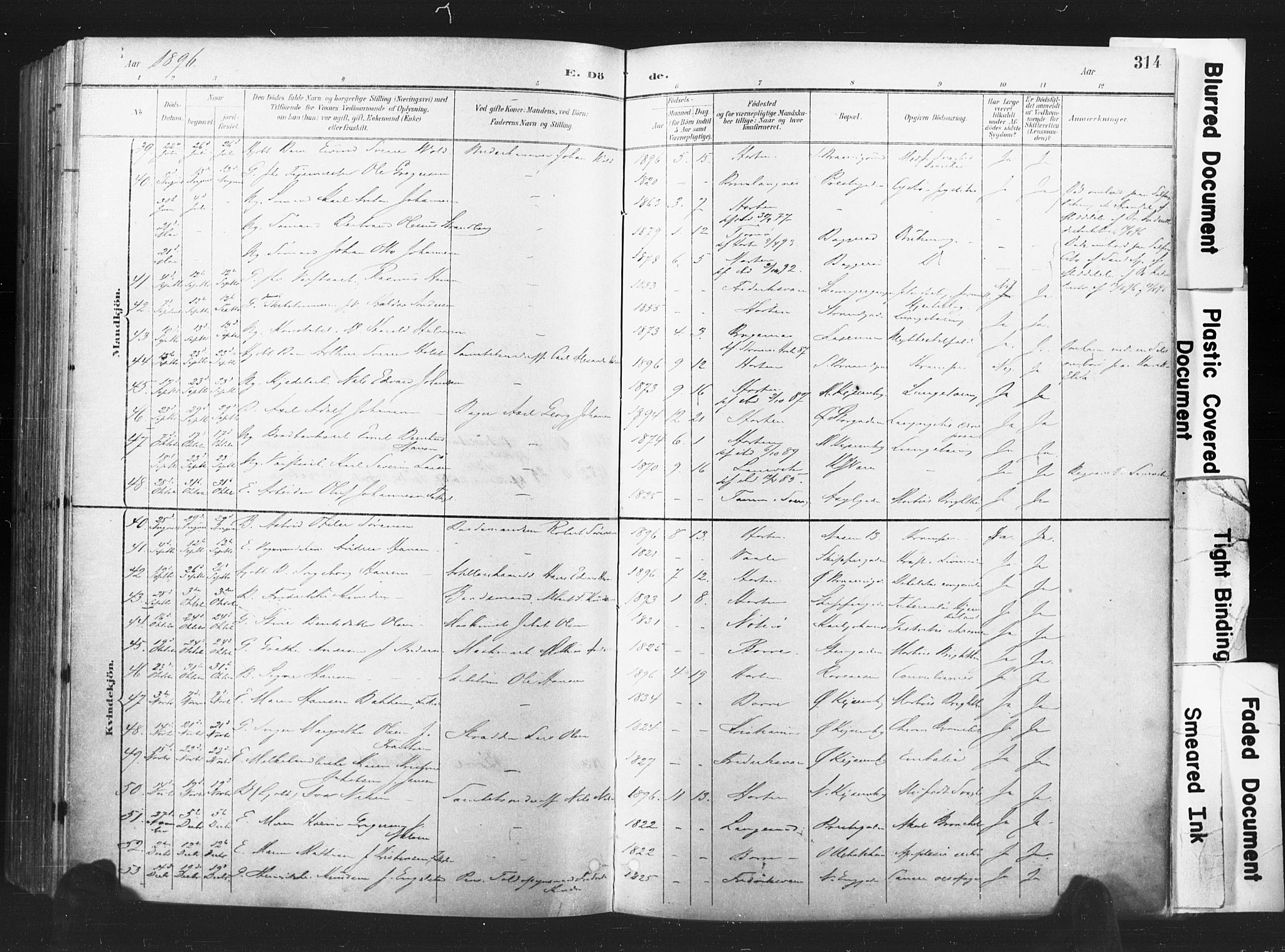 Horten kirkebøker, AV/SAKO-A-348/F/Fa/L0005: Ministerialbok nr. 5, 1896-1904, s. 314