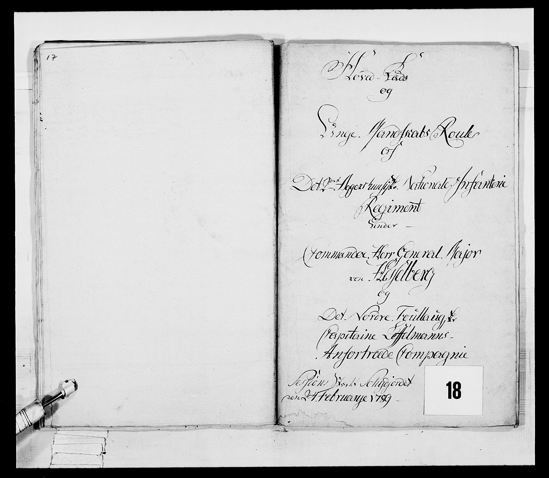 Generalitets- og kommissariatskollegiet, Det kongelige norske kommissariatskollegium, AV/RA-EA-5420/E/Eh/L0045: 2. Akershusiske nasjonale infanteriregiment, 1789, s. 492