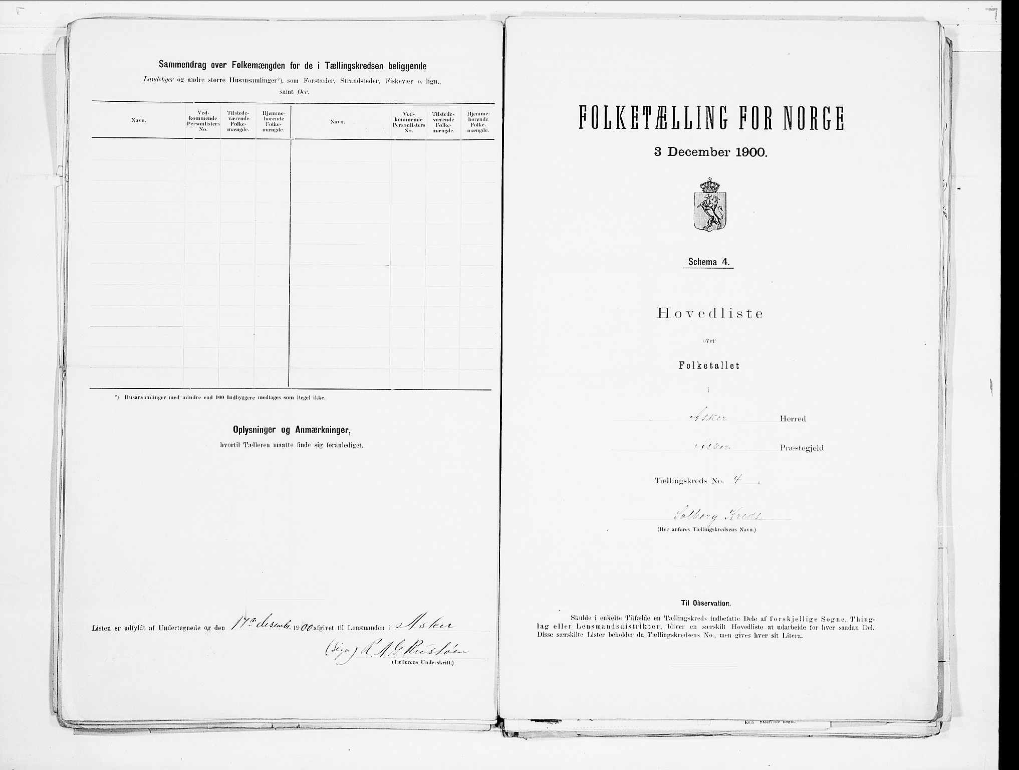 SAO, Folketelling 1900 for 0220 Asker herred, 1900, s. 14