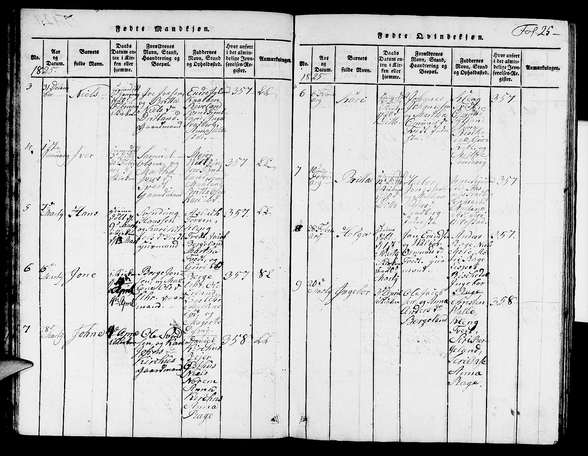 Hjelmeland sokneprestkontor, SAST/A-101843/01/V/L0002: Klokkerbok nr. B 2, 1816-1841, s. 25