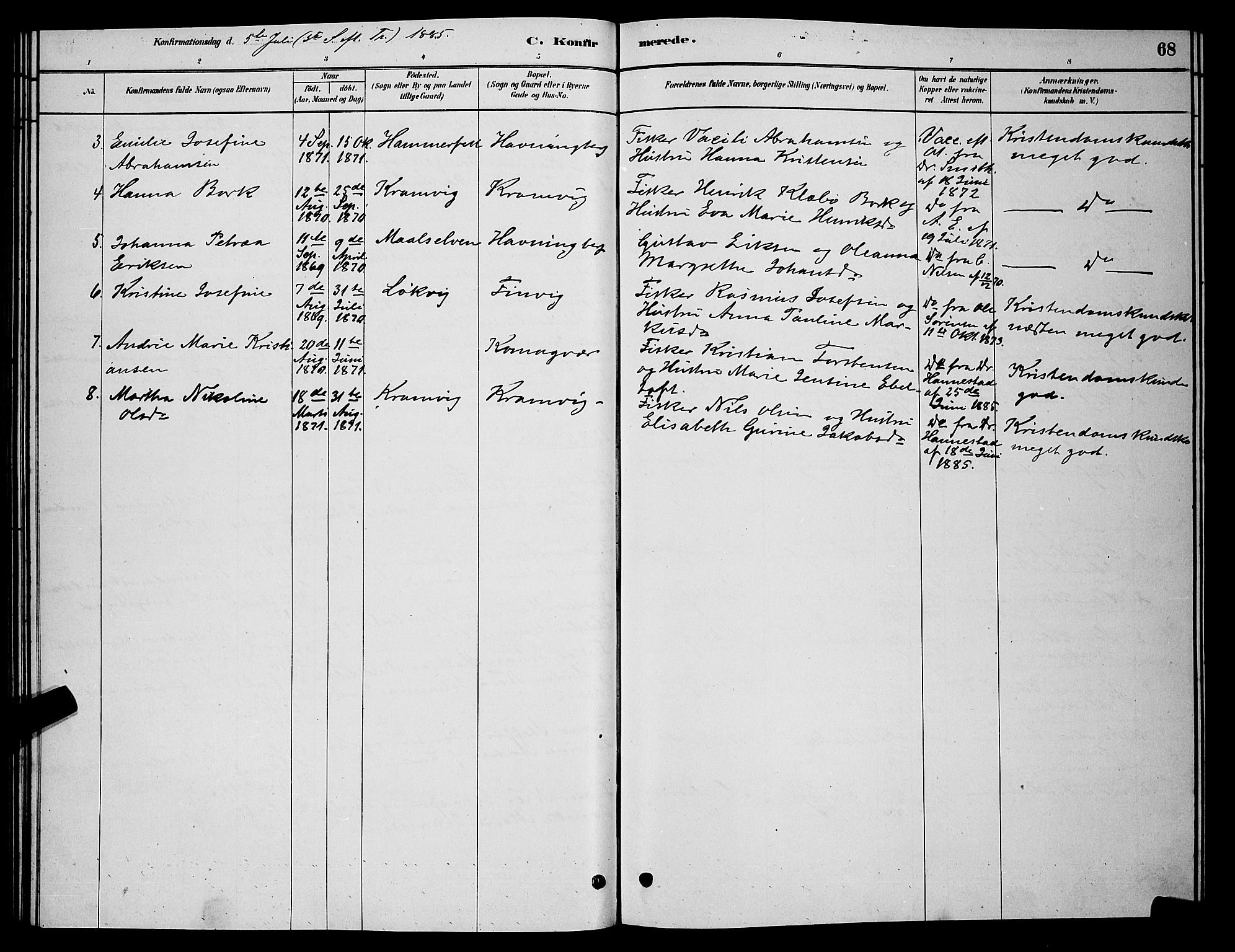 Vardø sokneprestkontor, AV/SATØ-S-1332/H/Hb/L0006klokker: Klokkerbok nr. 6, 1879-1887, s. 68