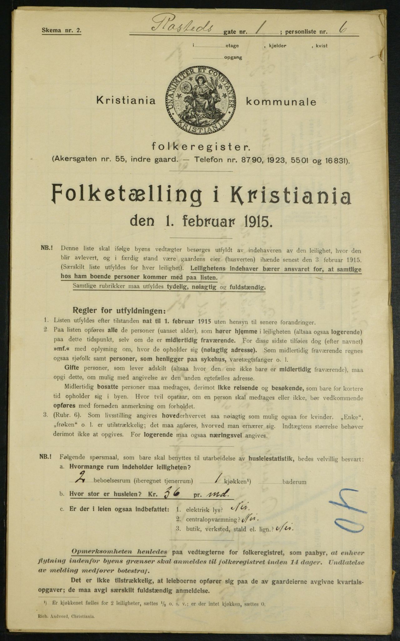 OBA, Kommunal folketelling 1.2.1915 for Kristiania, 1915, s. 83770