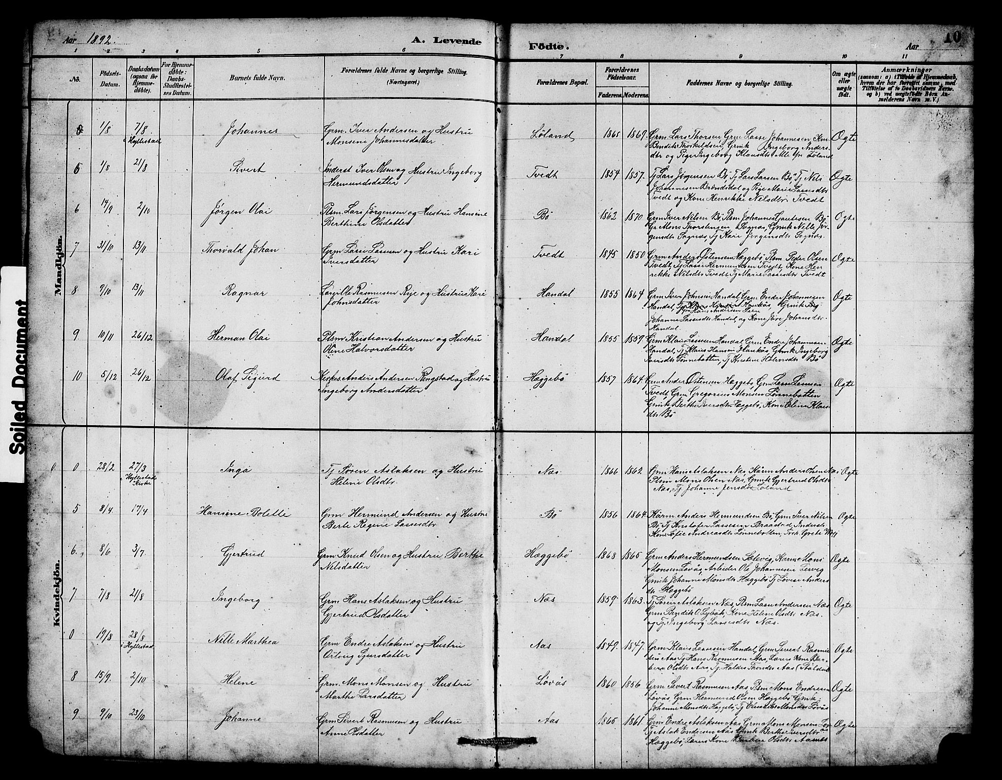 Hyllestad sokneprestembete, AV/SAB-A-80401: Klokkerbok nr. B 2, 1889-1915, s. 10