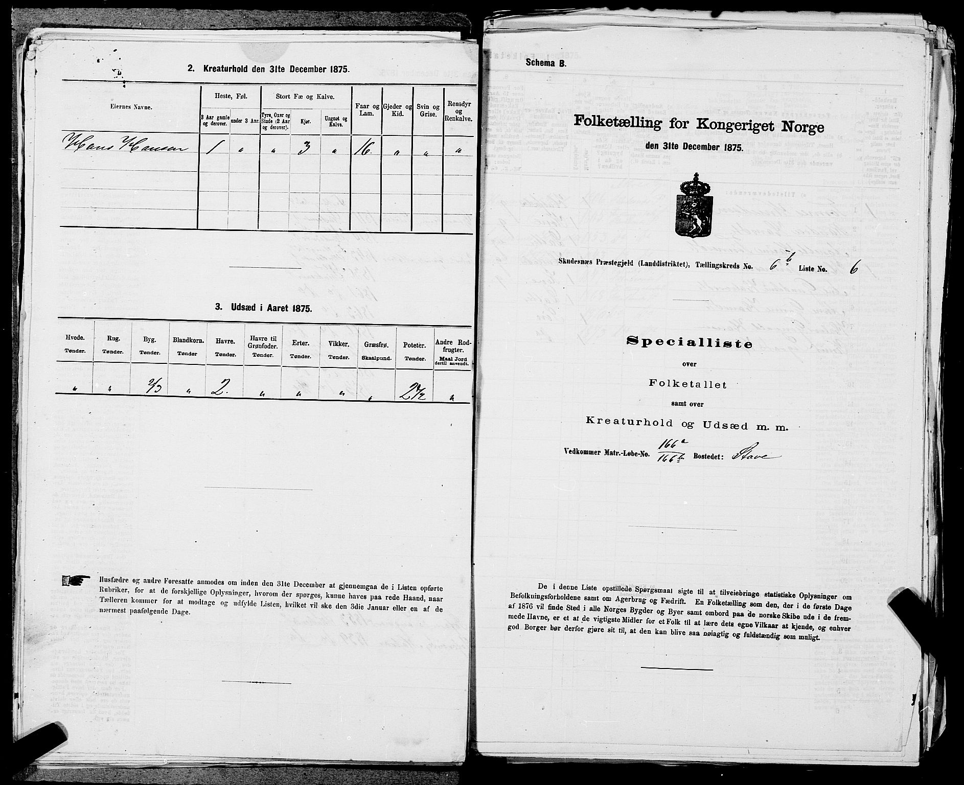 SAST, Folketelling 1875 for 1150L Skudenes prestegjeld, Falnes sokn, Åkra sokn og Ferkingstad sokn, 1875, s. 784