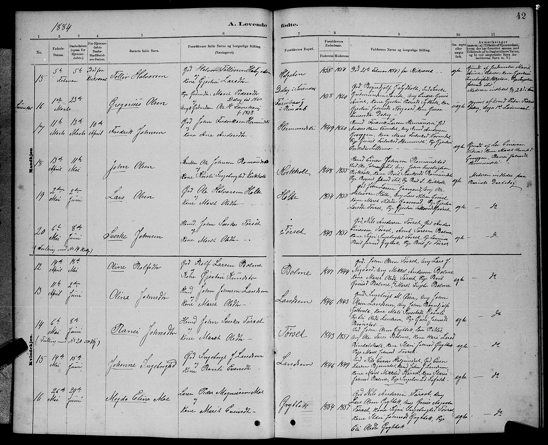 Ministerialprotokoller, klokkerbøker og fødselsregistre - Møre og Romsdal, AV/SAT-A-1454/598/L1077: Klokkerbok nr. 598C02, 1879-1891, s. 42