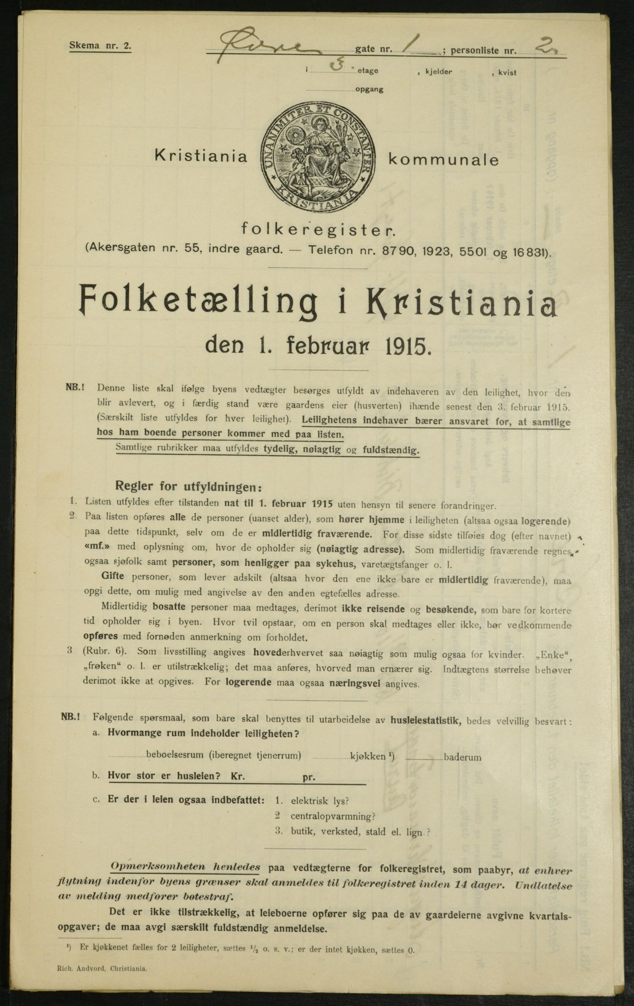 OBA, Kommunal folketelling 1.2.1915 for Kristiania, 1915, s. 130370