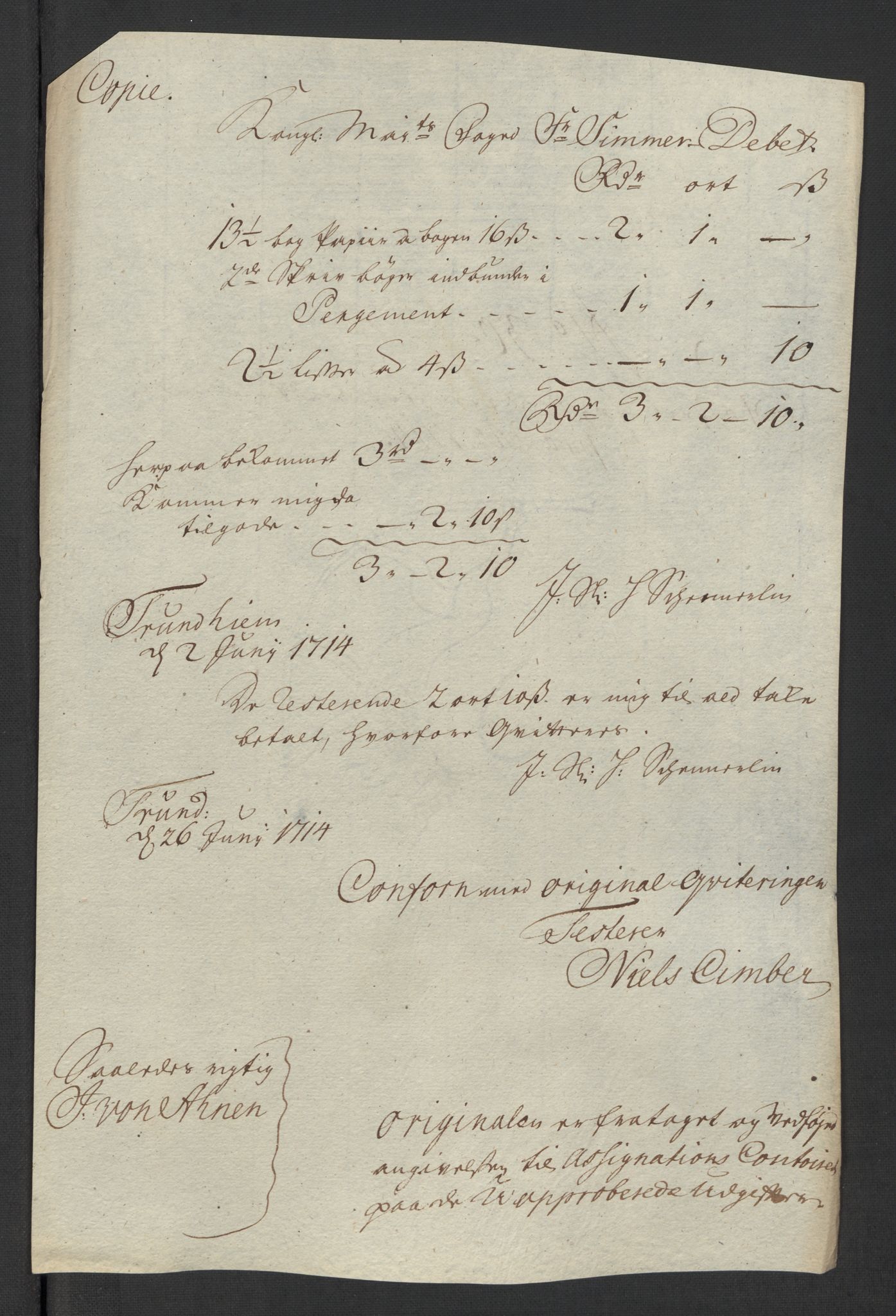Rentekammeret inntil 1814, Reviderte regnskaper, Fogderegnskap, RA/EA-4092/R57/L3862: Fogderegnskap Fosen, 1714, s. 196